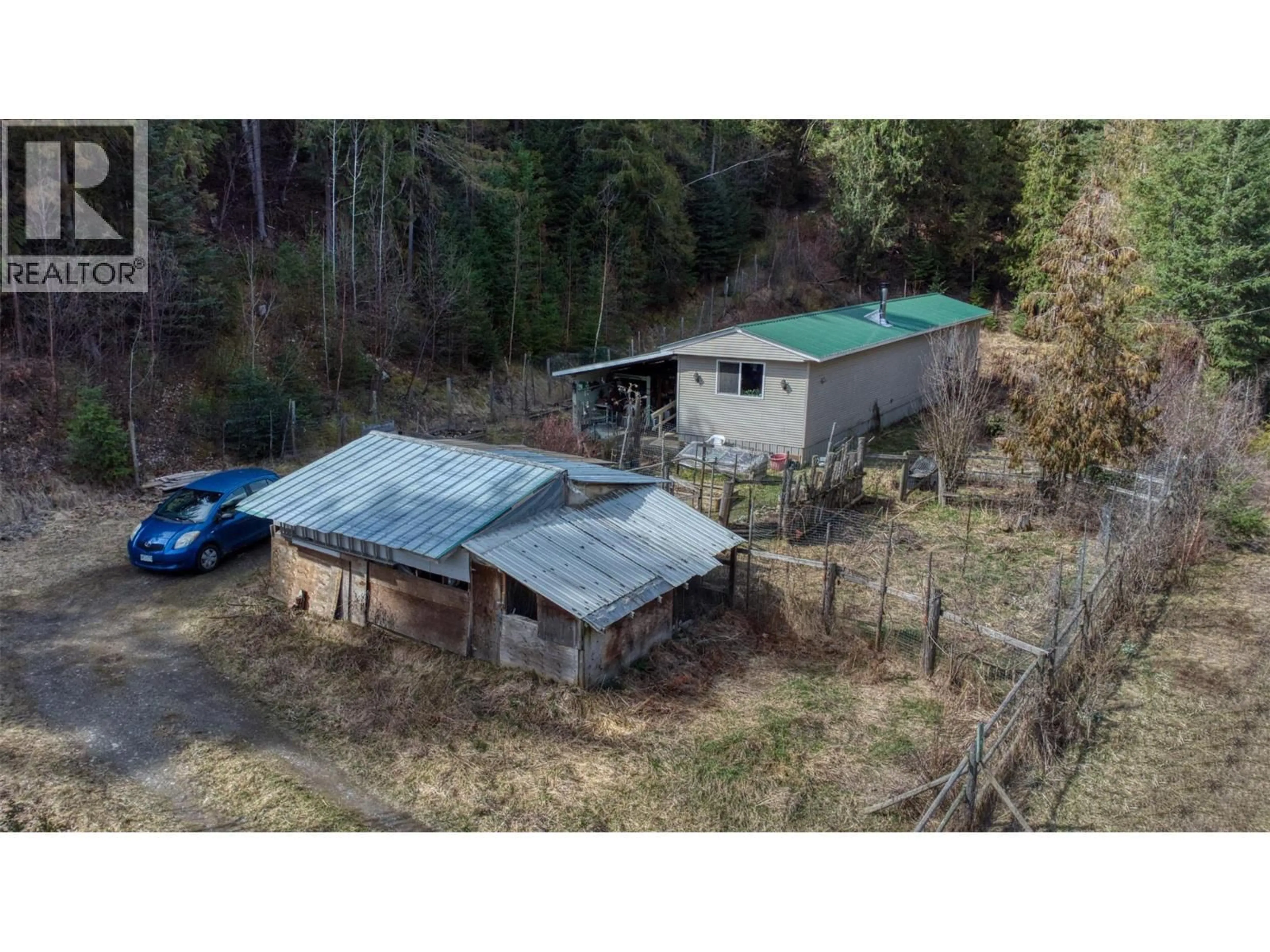 A pic from outside/outdoor area/front of a property/back of a property/a pic from drone, building for 150 NORTH FORK ROAD, Cherryville British Columbia V0E2G0