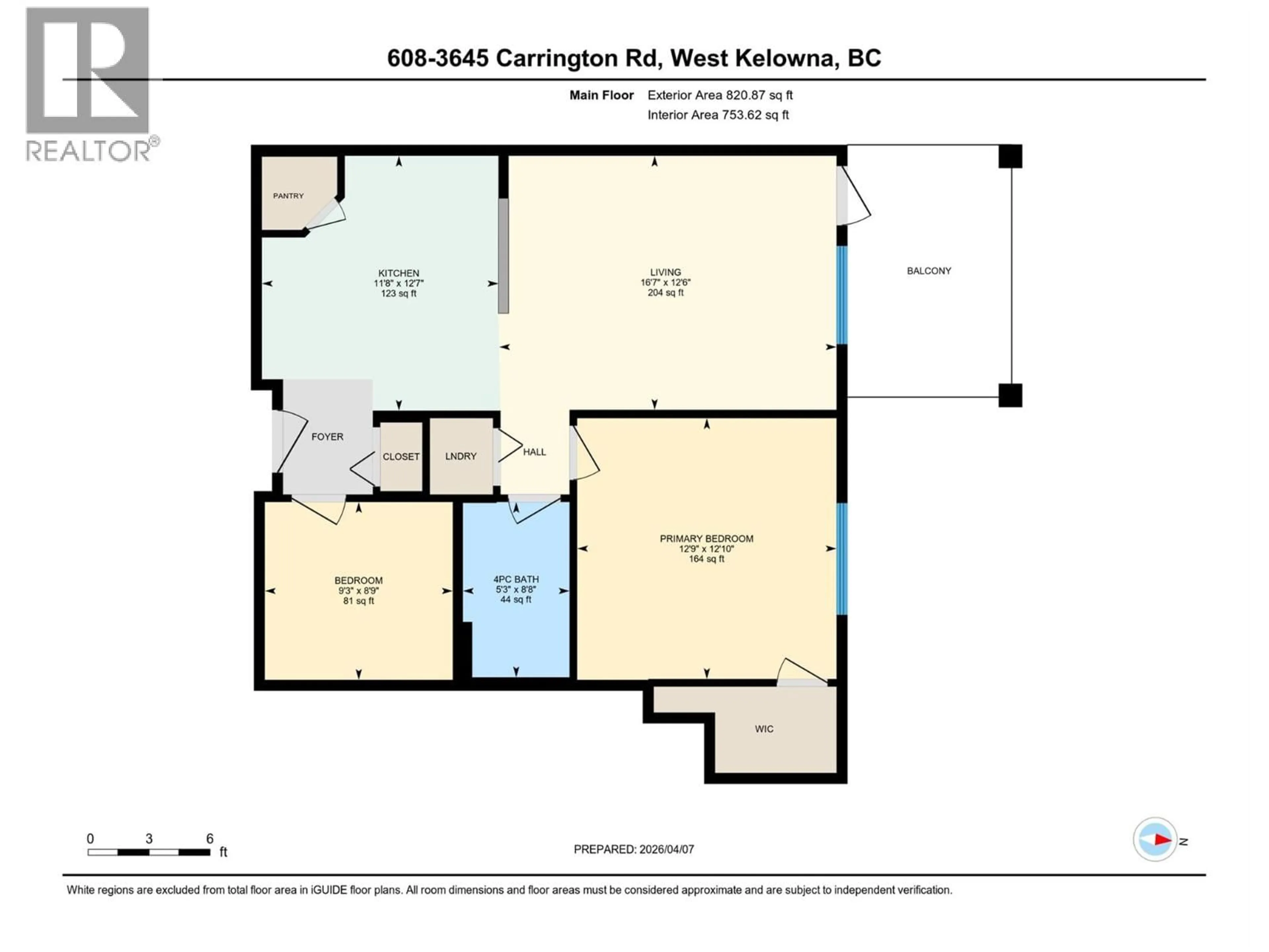 Floor plan for 608 - 3645 CARRINGTON ROAD, West Kelowna British Columbia V4T3G9
