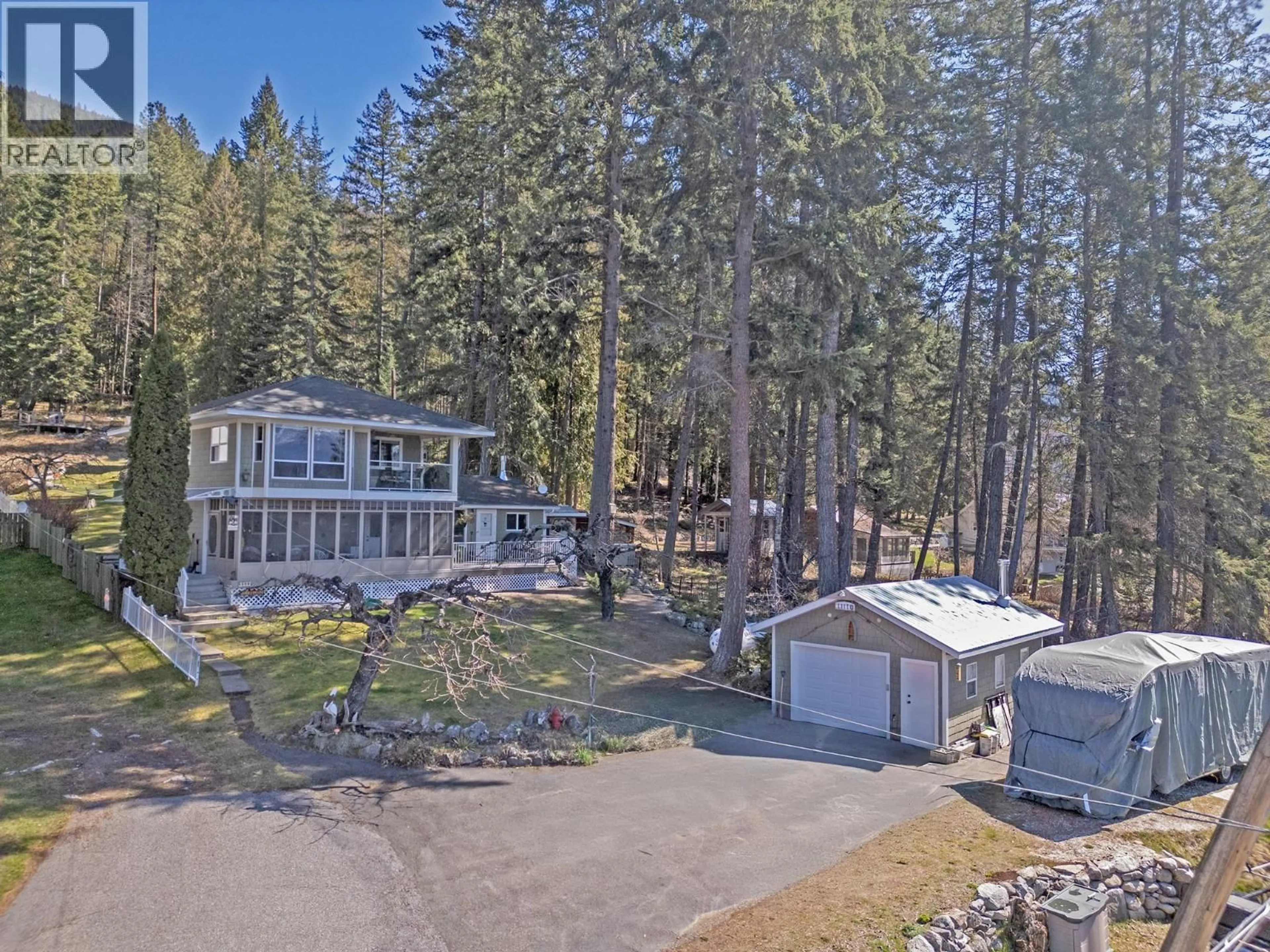 A pic from outside/outdoor area/front of a property/back of a property/a pic from drone, water/lake/river/ocean view for 11110 3A HIGHWAY, Sanca British Columbia V0B1A2