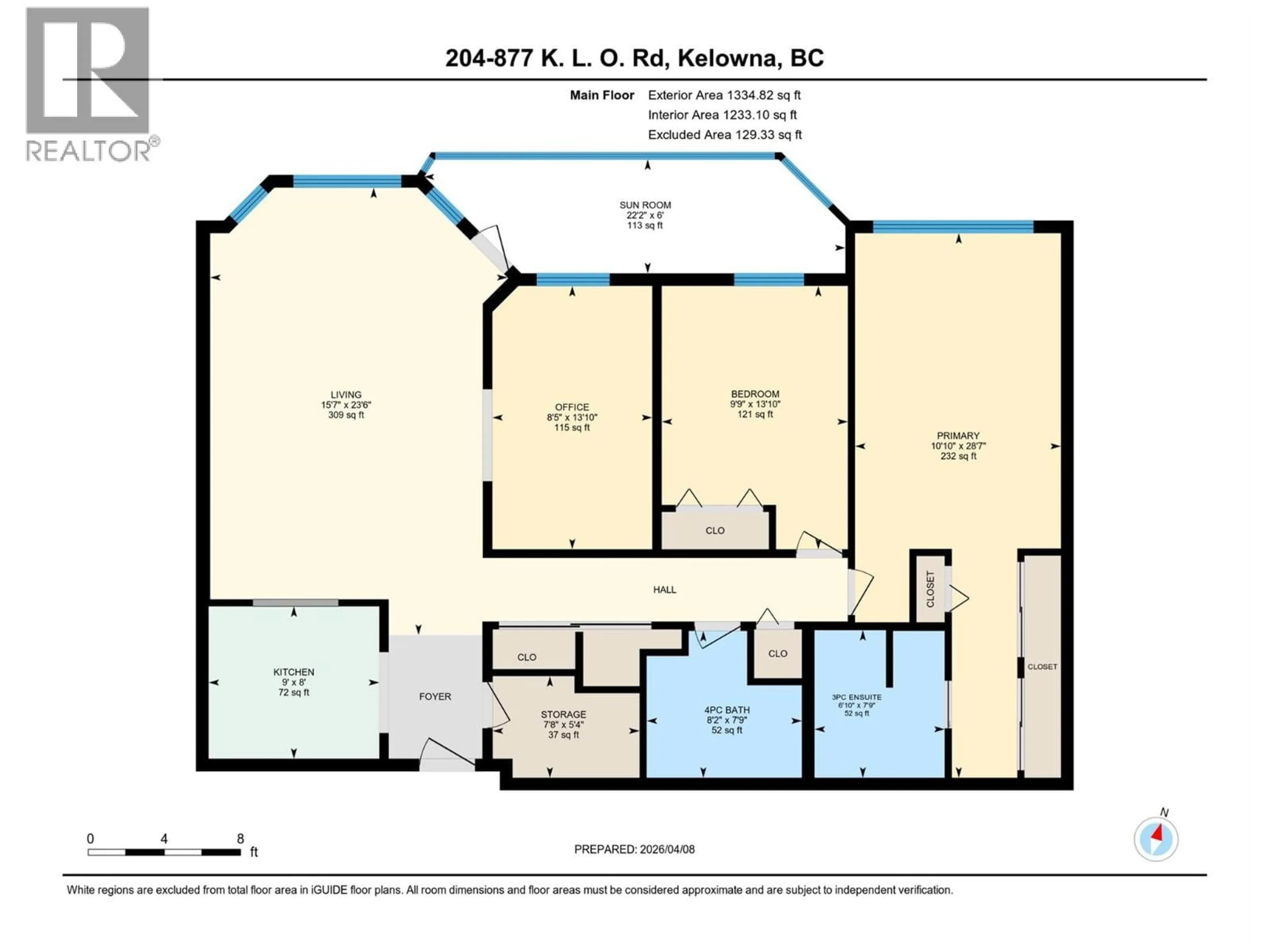 Floor plan for 204 - 877 KLO ROAD, Kelowna British Columbia V1Y9R1
