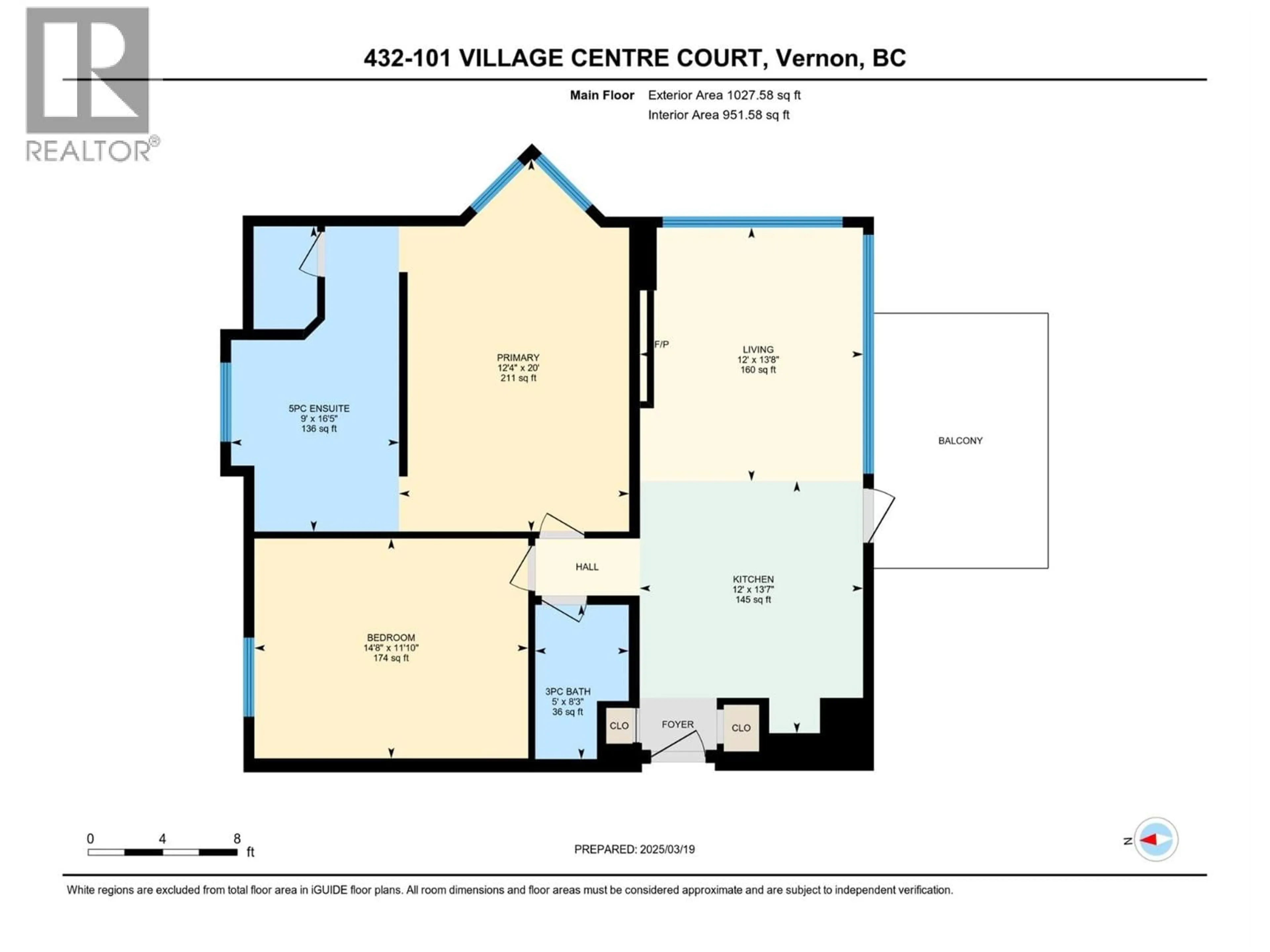 Floor plan for 432 - 101 VILLAGE CENTRE COURT, Vernon British Columbia V1H1Y8