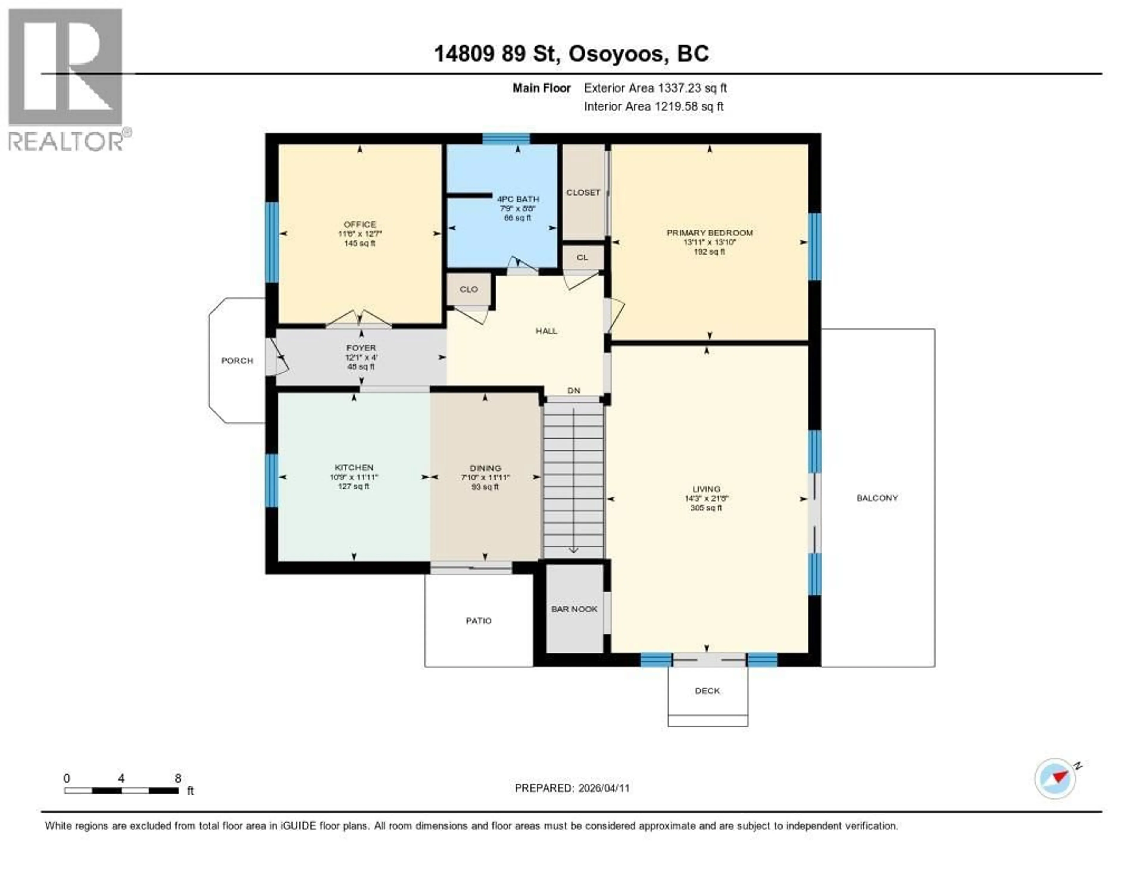 Floor plan for 14807 89TH STREET, Osoyoos British Columbia V0H1V2