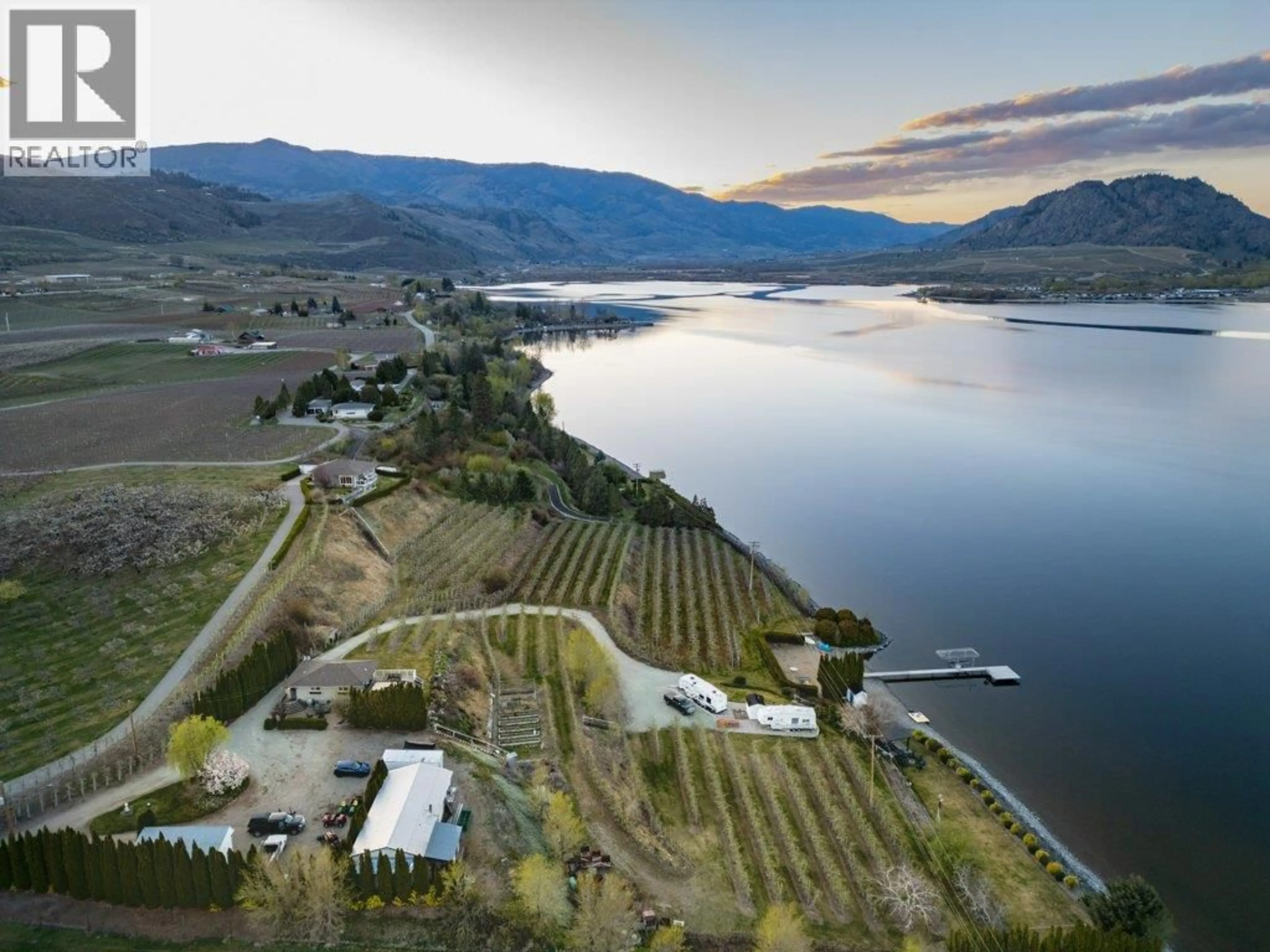 A pic from outside/outdoor area/front of a property/back of a property/a pic from drone, water/lake/river/ocean view for 14807 89TH STREET, Osoyoos British Columbia V0H1V2