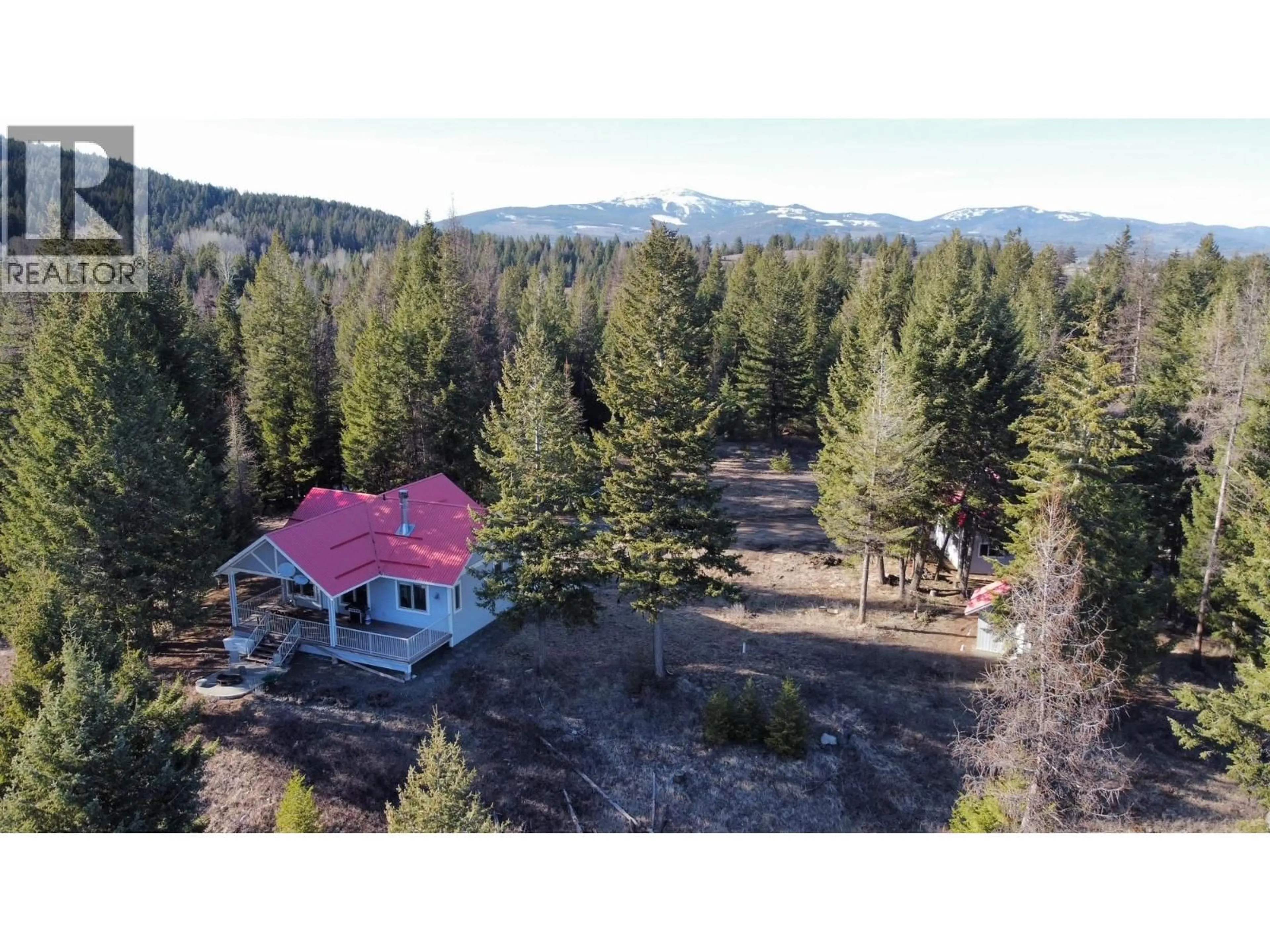 A pic from outside/outdoor area/front of a property/back of a property/a pic from drone, forest/trees view for 1475 COURTENAY BROWN ROAD, Rock Creek British Columbia V0H1B0