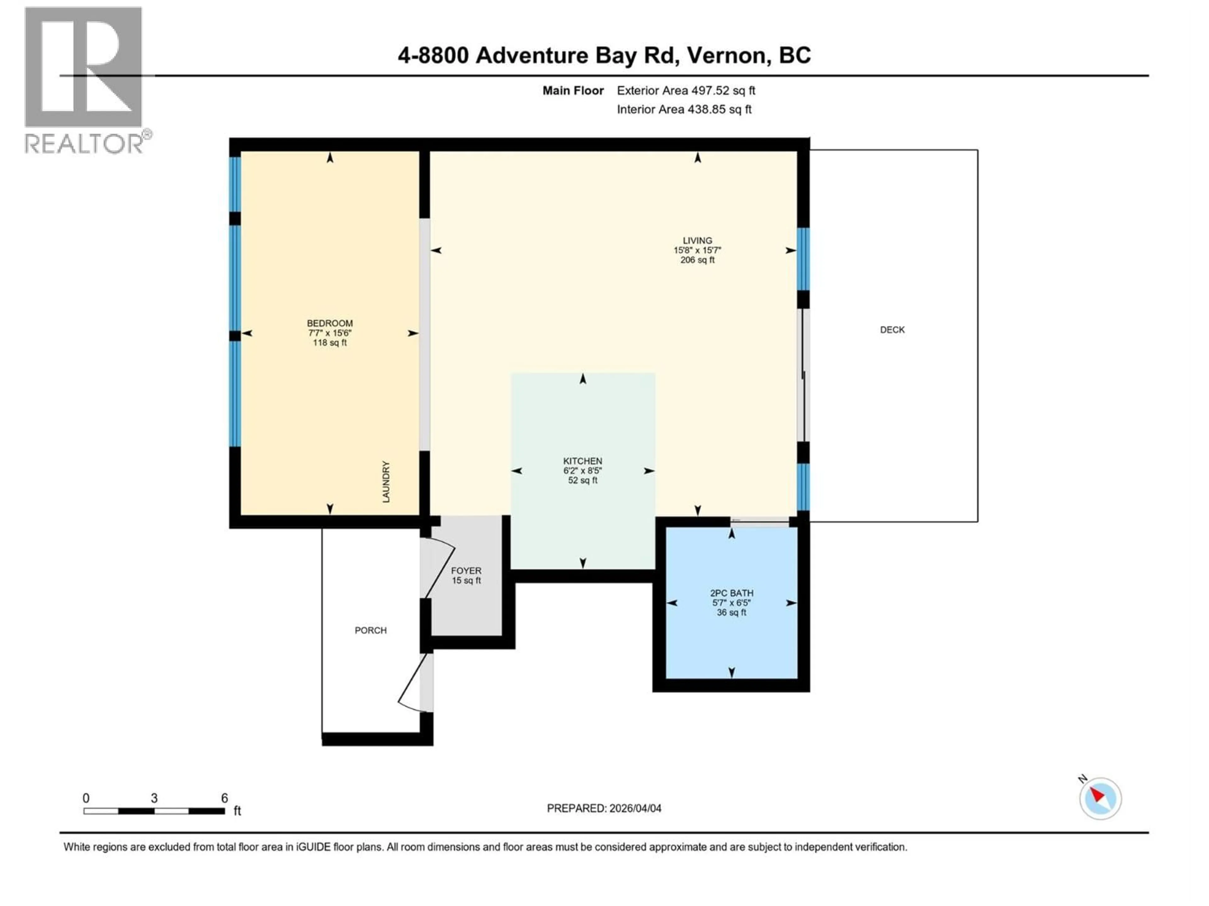 Floor plan for 4 - 8800 ADVENTURE BAY ROAD, Vernon British Columbia V1H1E6