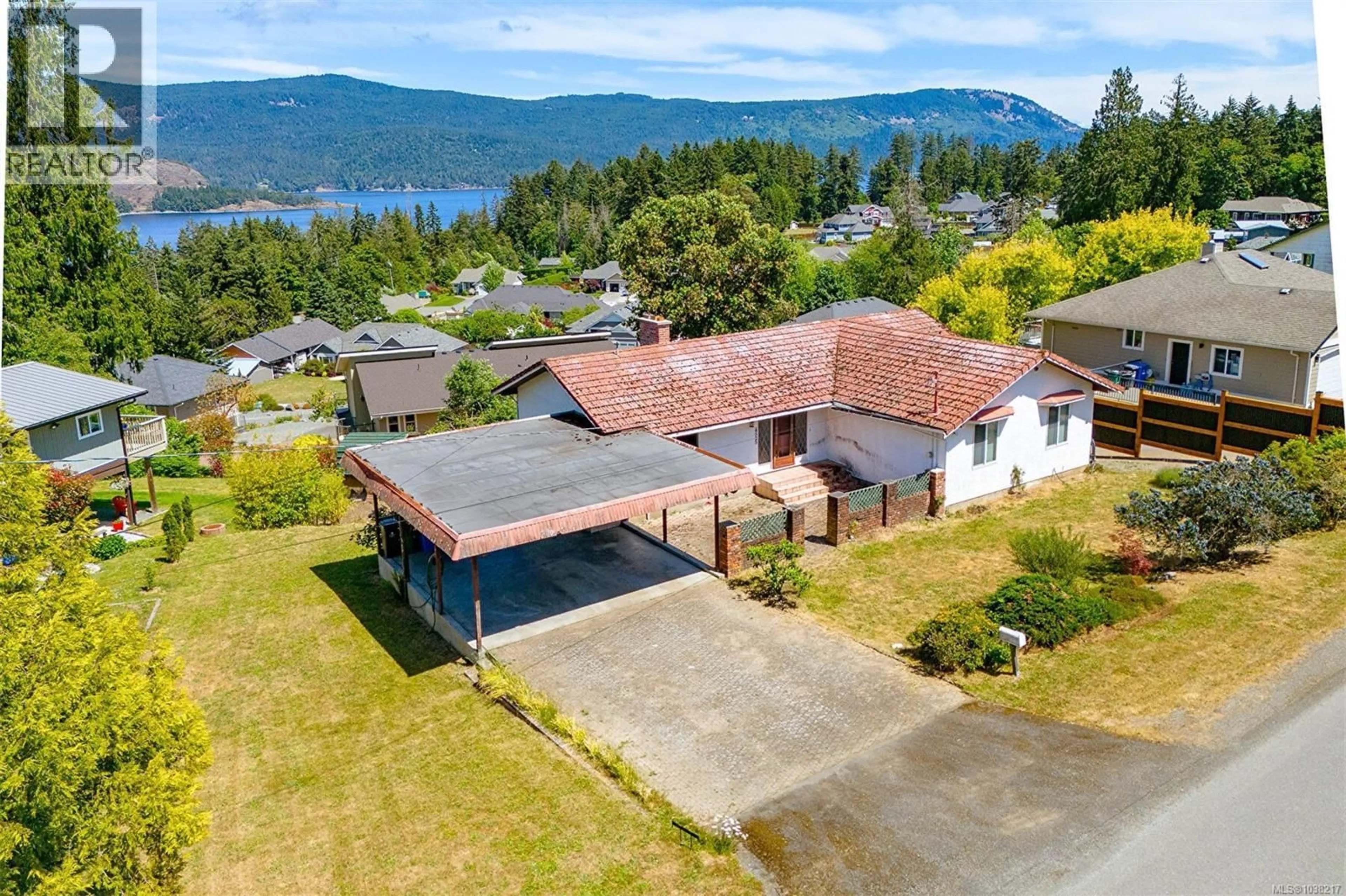A pic from outside/outdoor area/front of a property/back of a property/a pic from drone, water/lake/river/ocean view for 4525 GREENBRIER ROAD, Cowichan Bay British Columbia V0R1L0