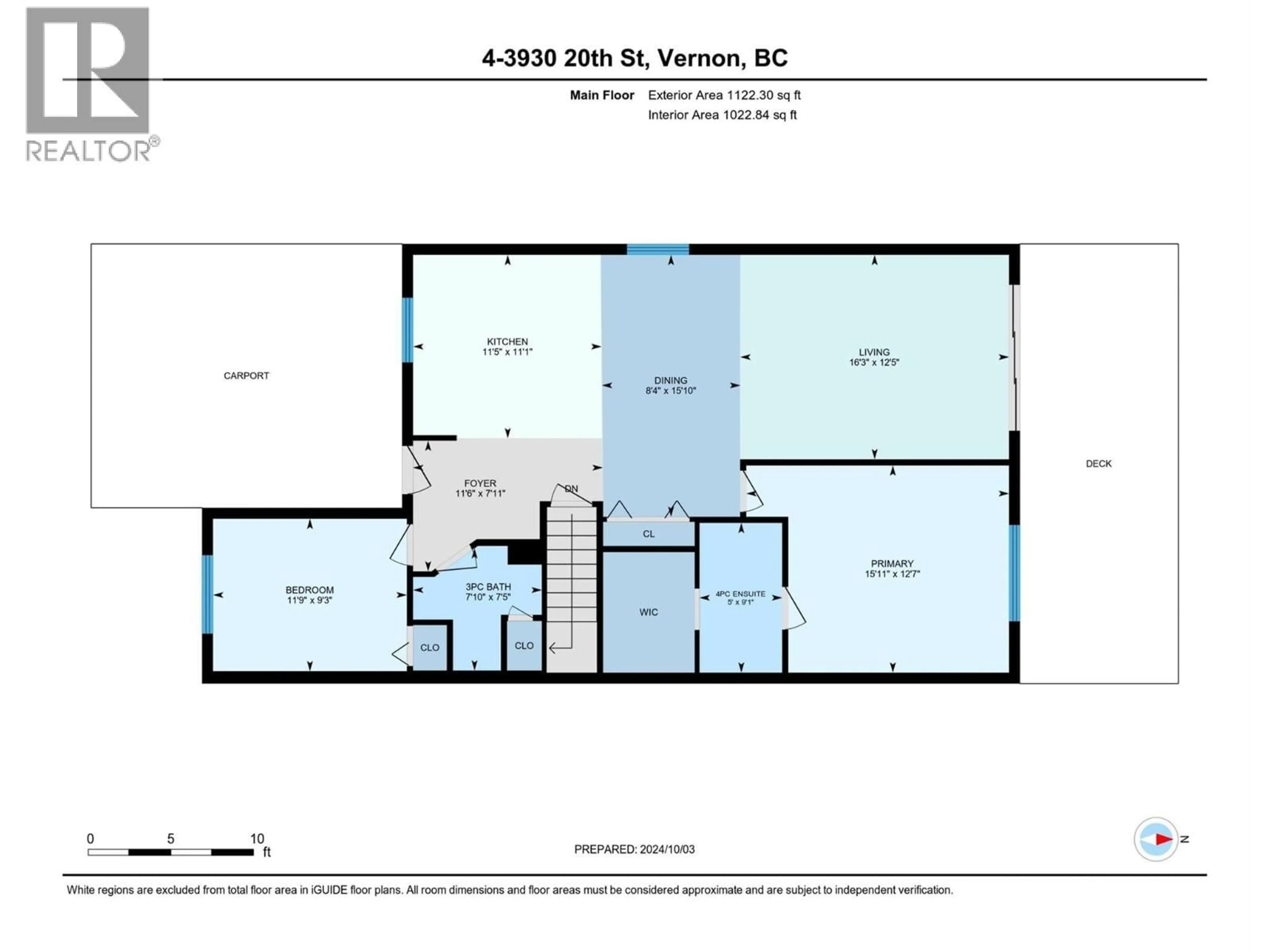 Floor plan for 4 - 3930 20 STREET, Vernon British Columbia V1T4C9