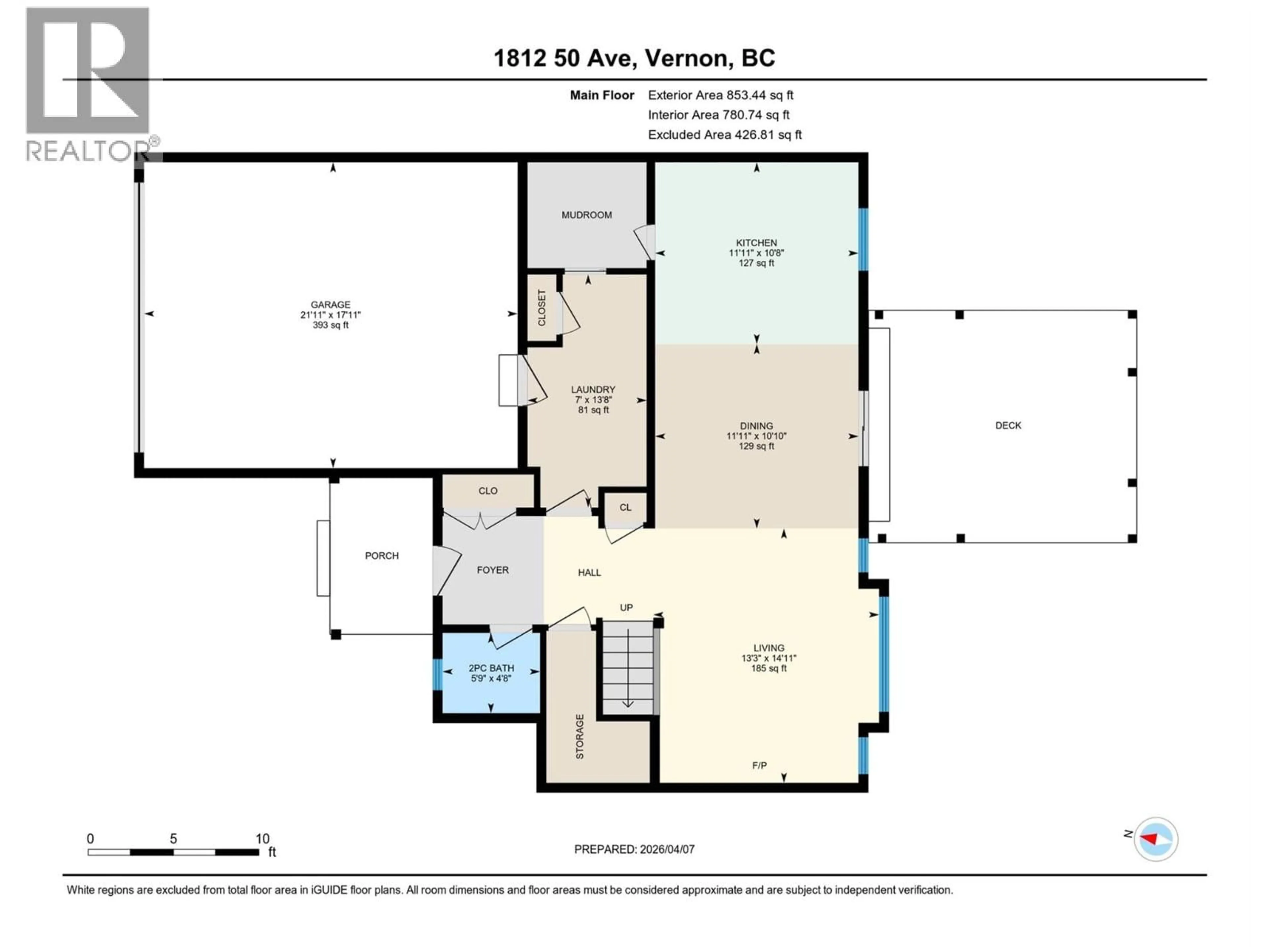 Floor plan for 1812 50 AVENUE, Vernon British Columbia V1T4E8