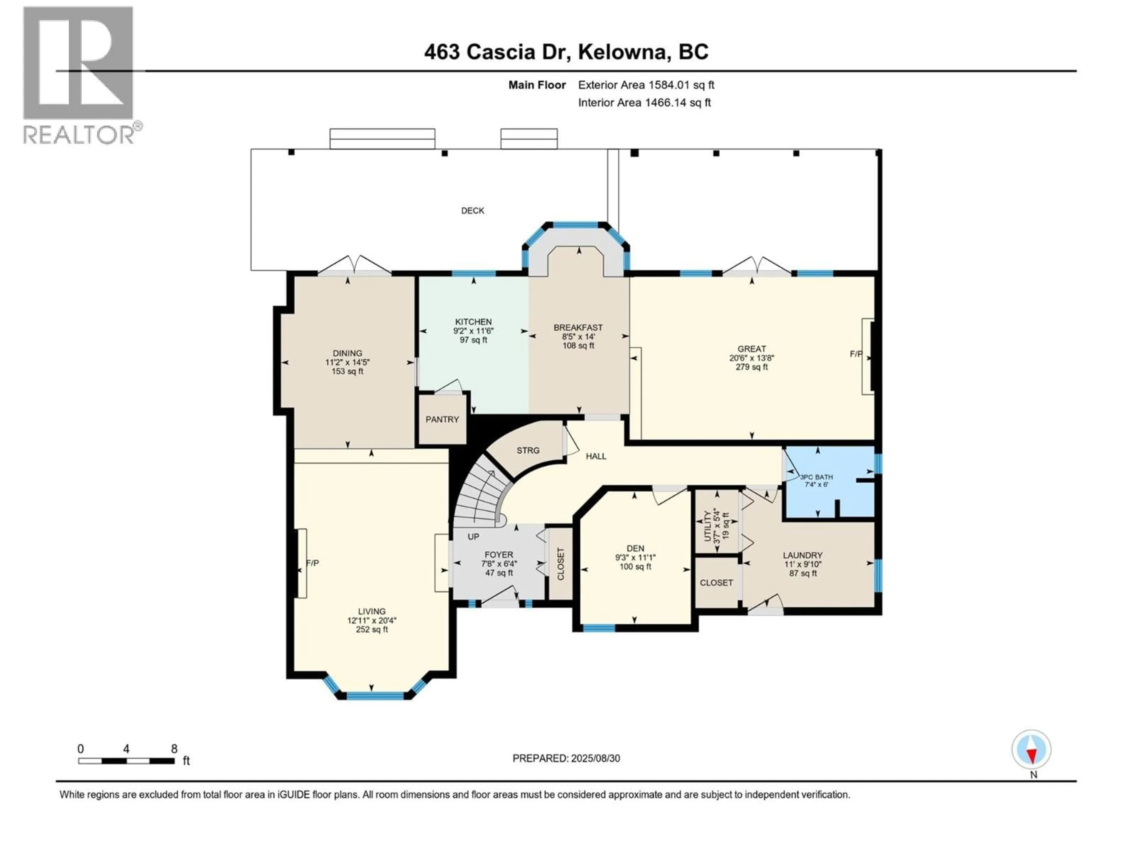 Floor plan for 463 CASCIA DRIVE, Kelowna British Columbia V1W3C7