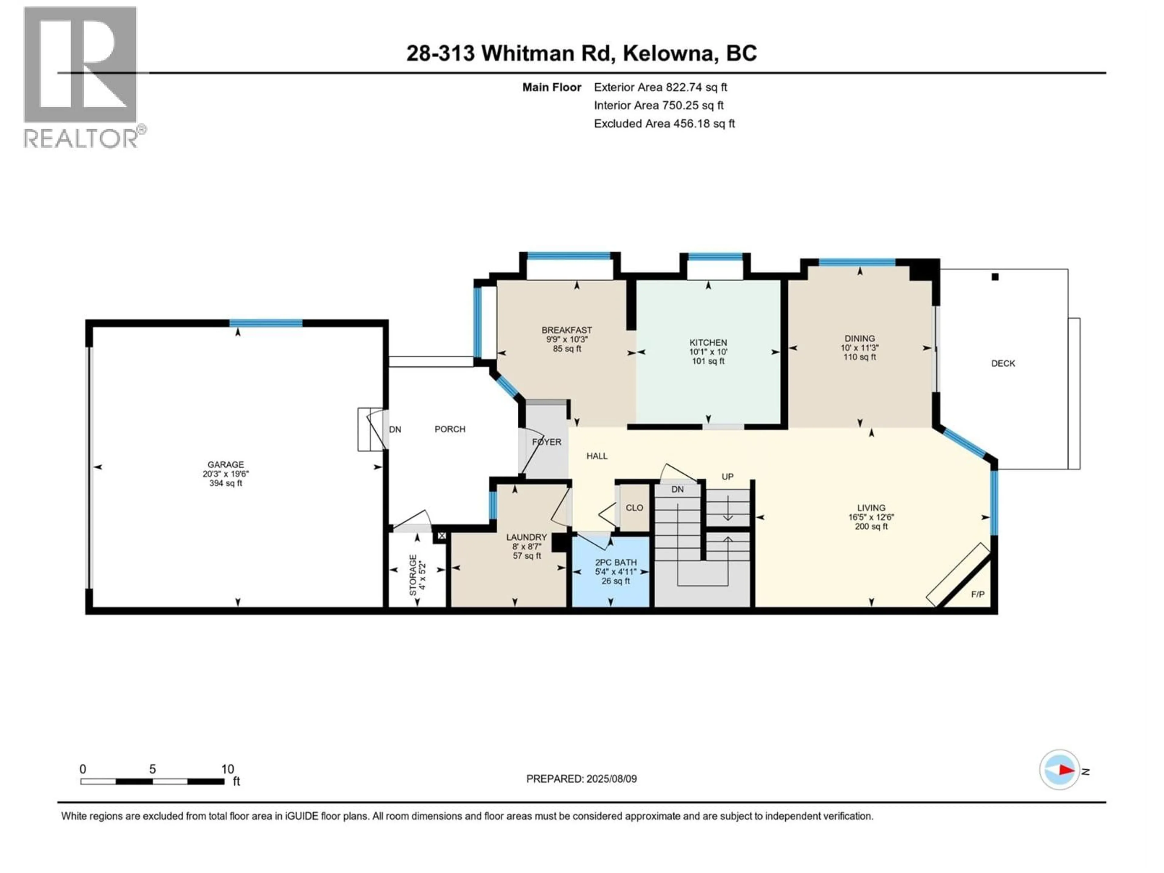 Floor plan for 28 - 313 WHITMAN ROAD, Kelowna British Columbia V1V2J4