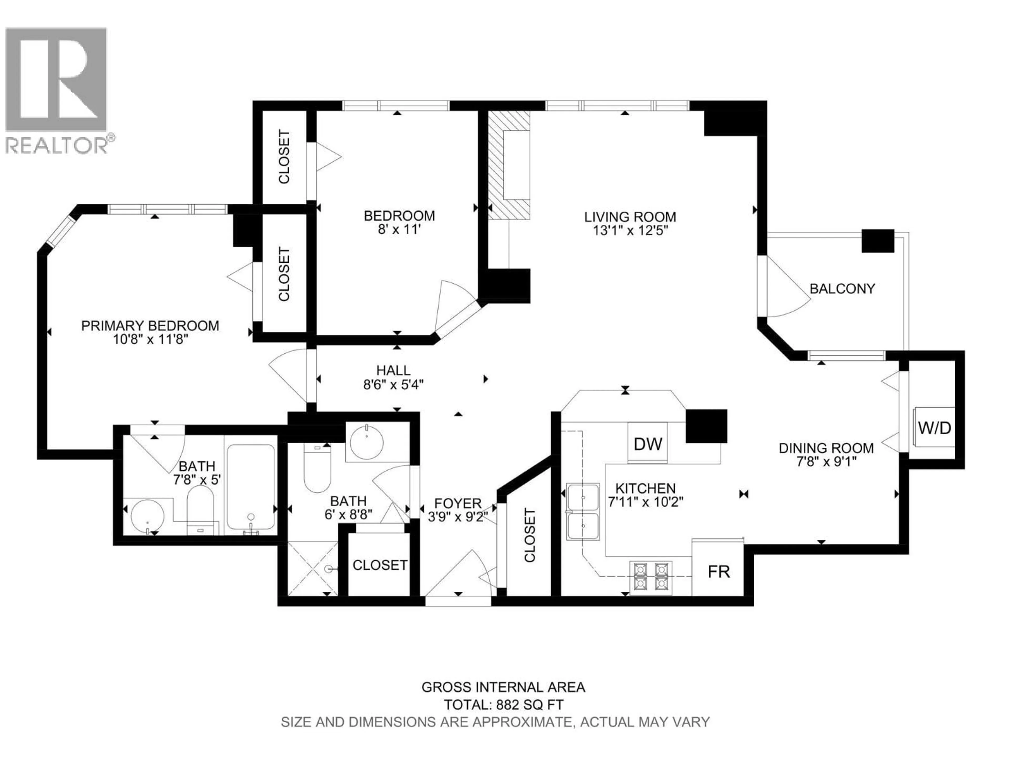 Floor plan for 904 - 1128 SUNSET DRIVE, Kelowna British Columbia V1Y9W7