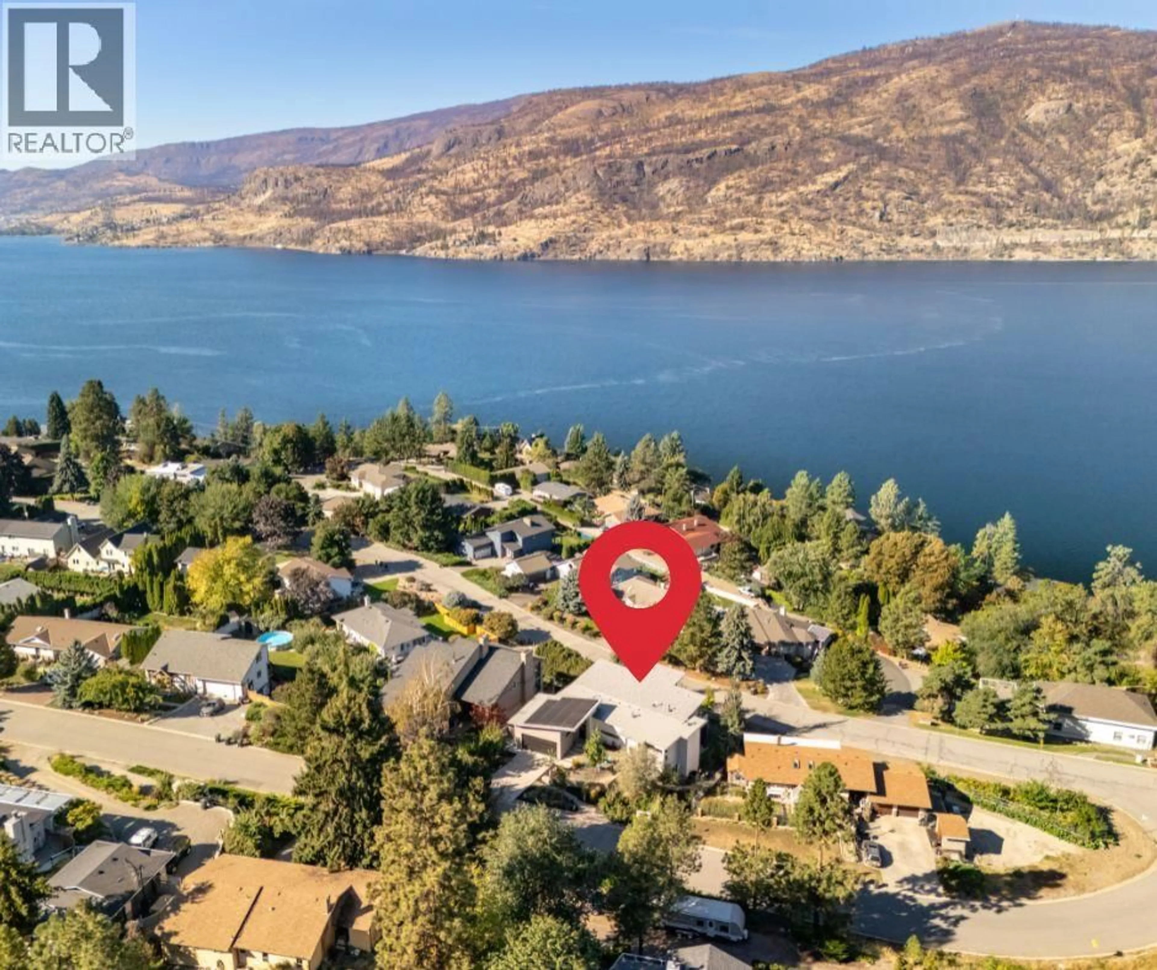 A pic from outside/outdoor area/front of a property/back of a property/a pic from drone, water/lake/river/ocean view for 2155 PALY ROAD, Kelowna British Columbia V1V2B9