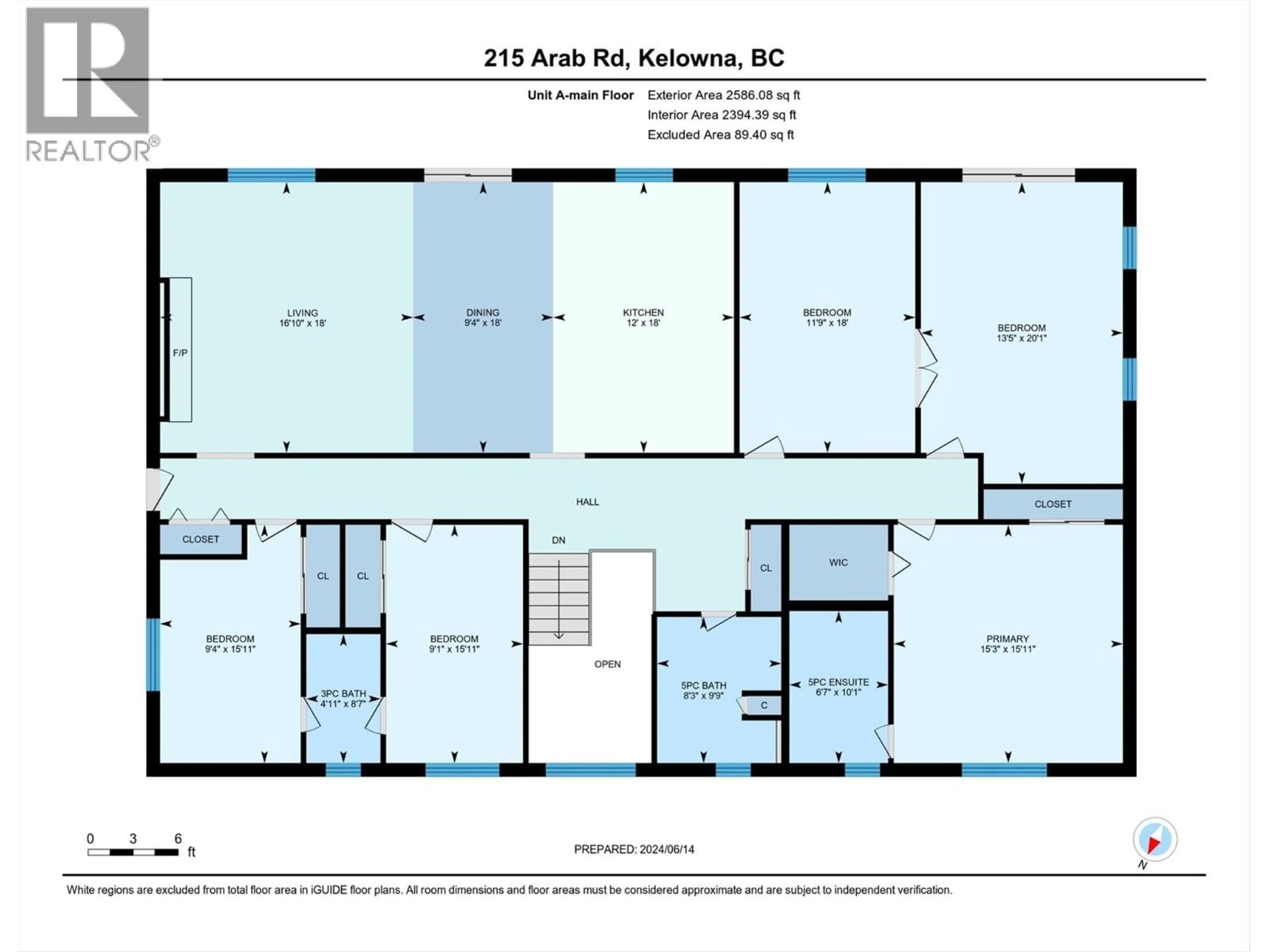 Floor plan for 215 ARAB ROAD, Kelowna British Columbia V1V2G8