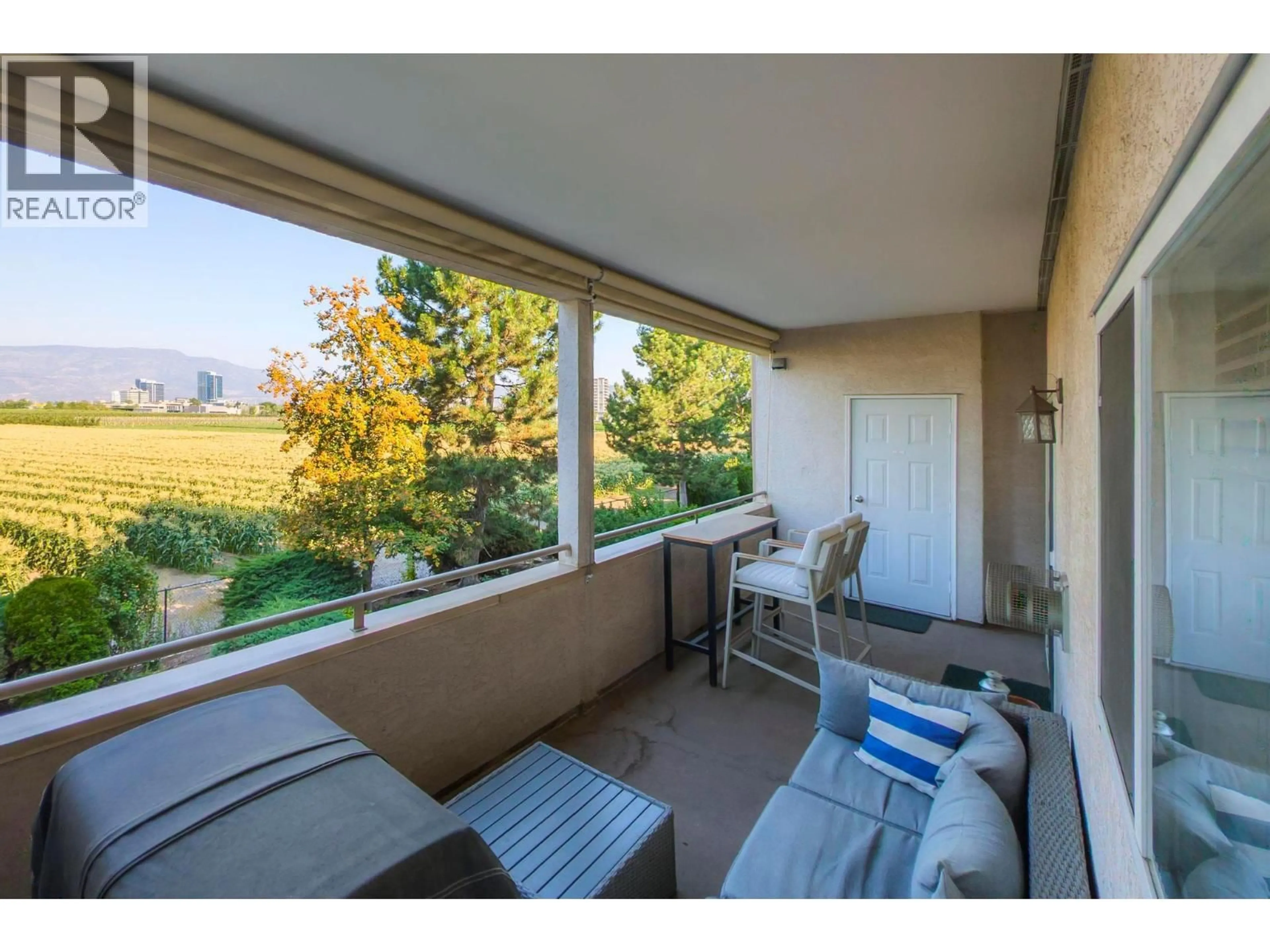 Balcony in the apartment, water/lake/river/ocean view for 211 - 2300 BENVOULIN ROAD, Kelowna British Columbia V1W2C6