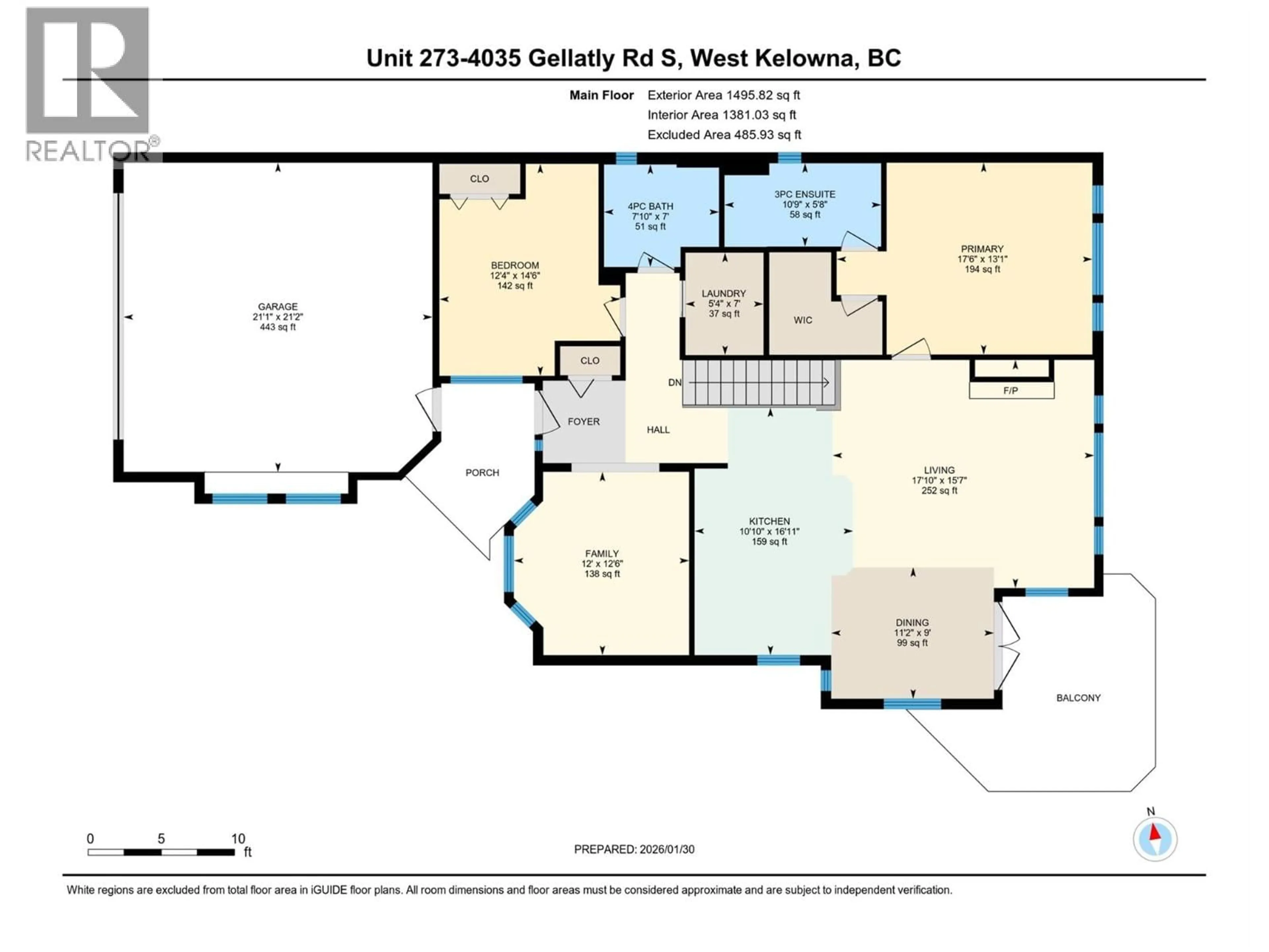 Floor plan for 273 - 4035 GELLATLY ROAD SOUTH, West Kelowna British Columbia V4T1R7