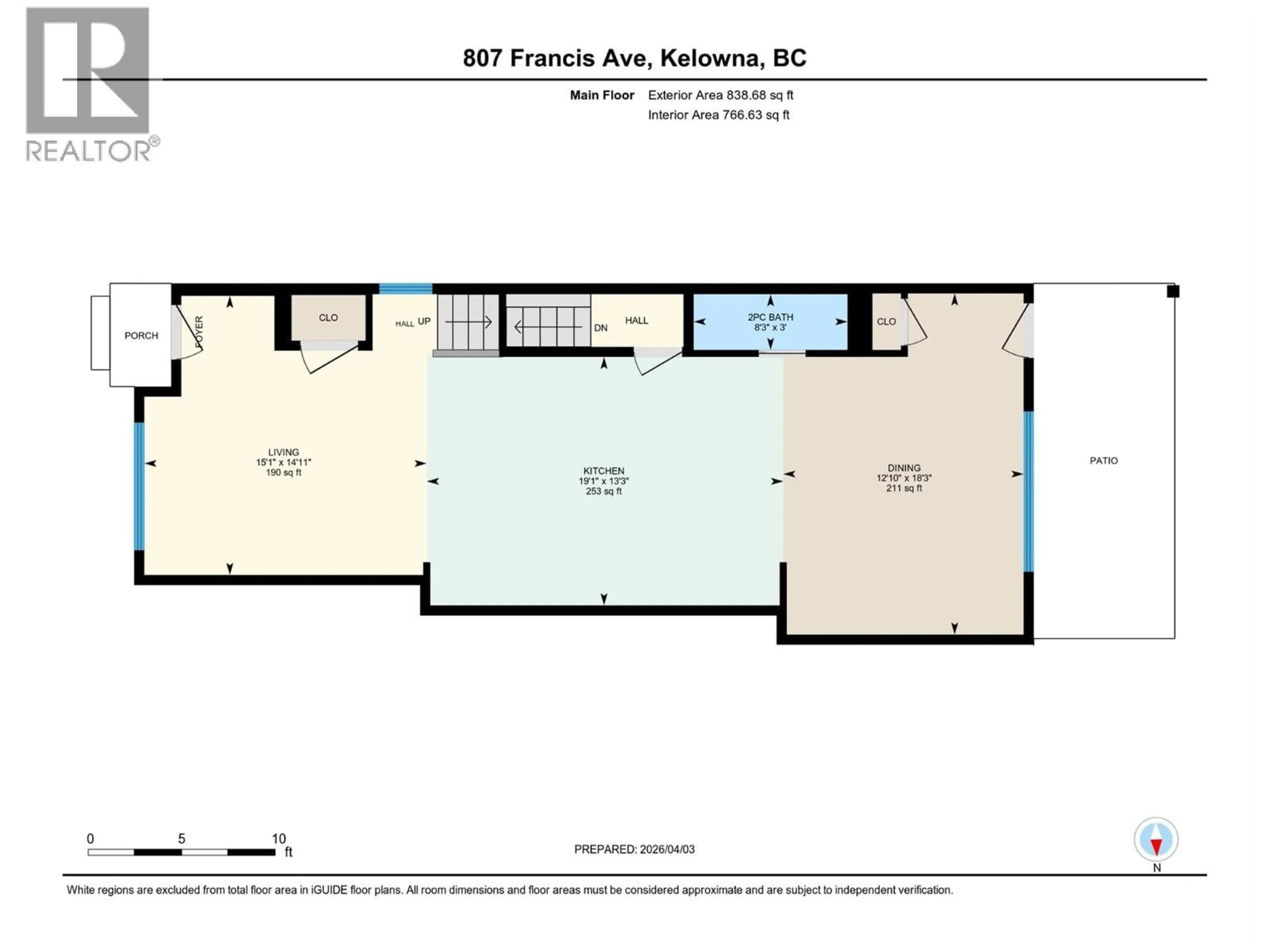 Floor plan for 807 FRANCIS AVENUE, Kelowna British Columbia V1Y5G6