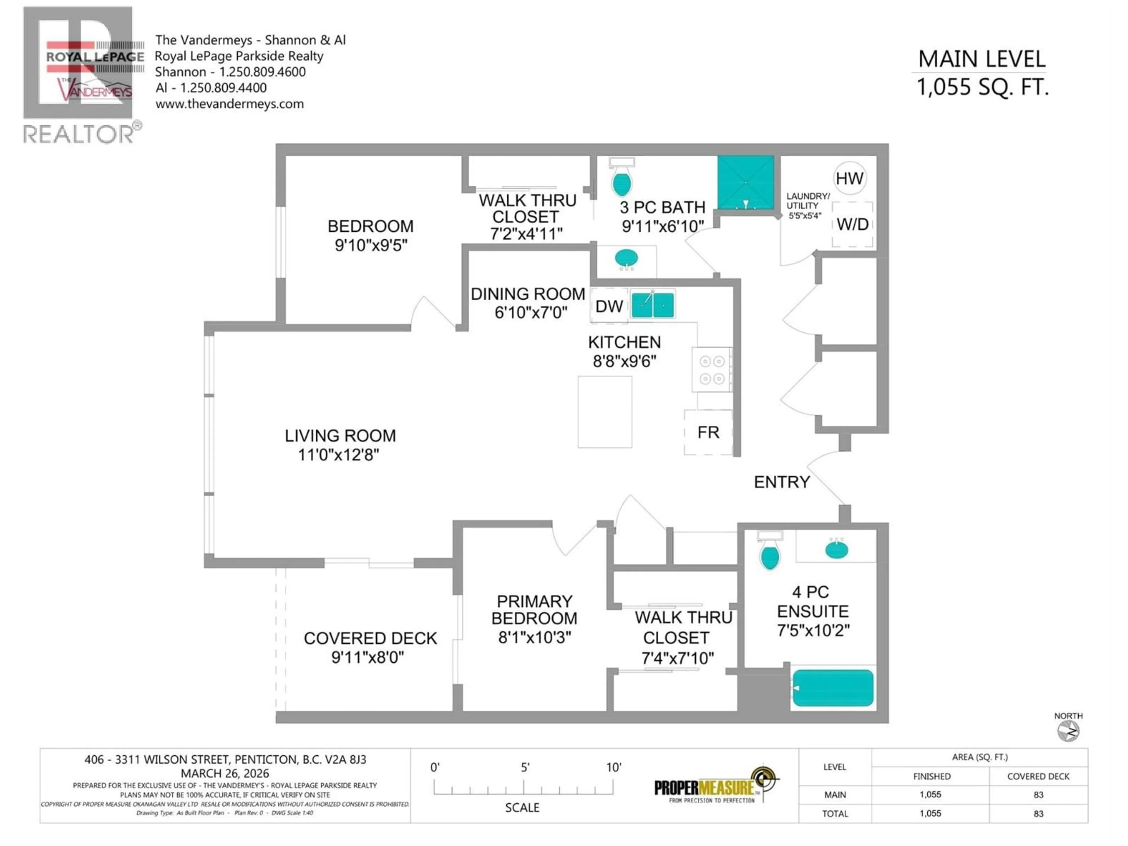 Floor plan for 406 - 3311 WILSON STREET, Penticton British Columbia V2A8J3