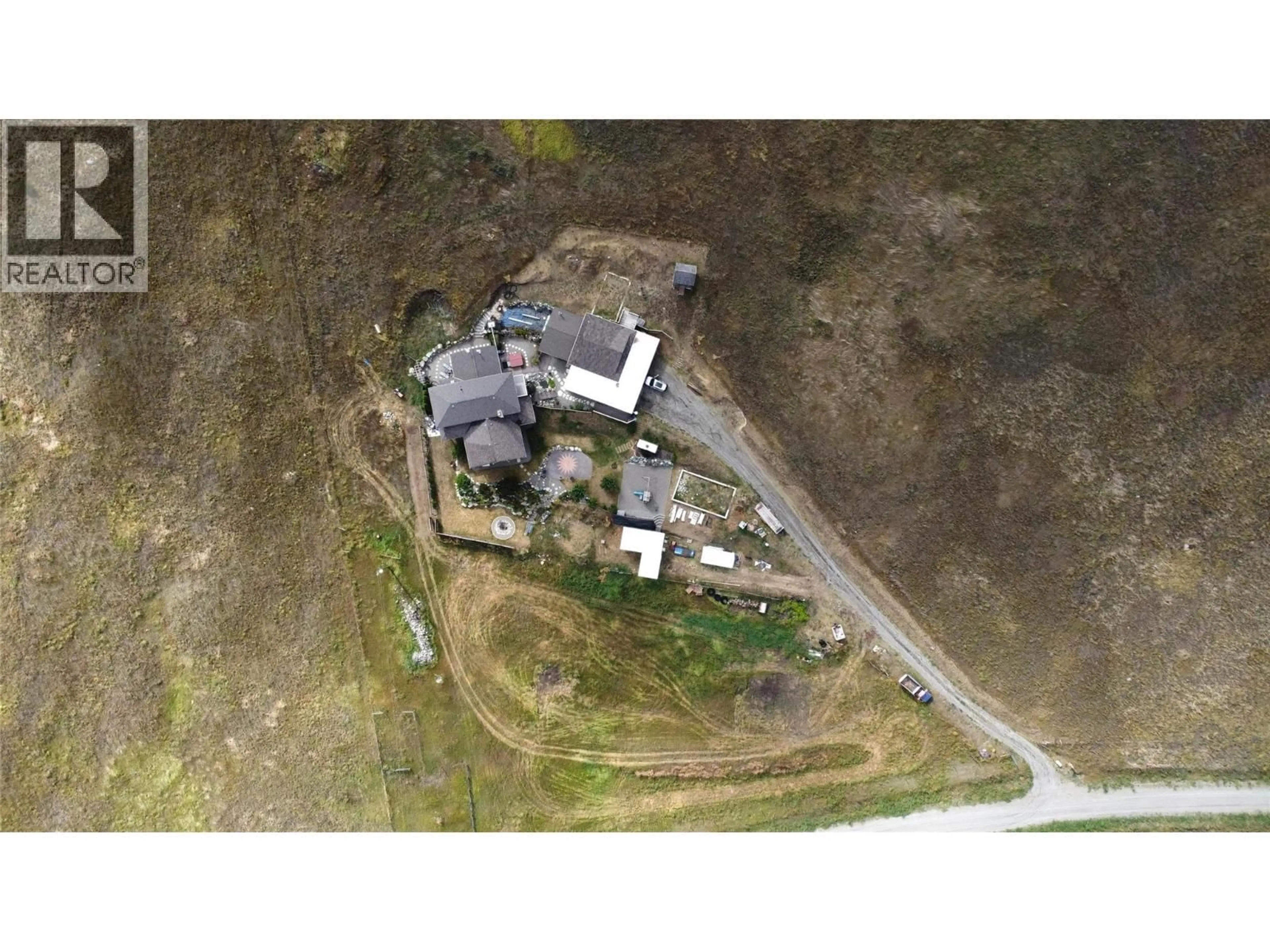 A pic from outside/outdoor area/front of a property/back of a property/a pic from drone, building for 4425 STRAWBERRY HEIGHTS ROAD, Kamloops British Columbia V2H6C2