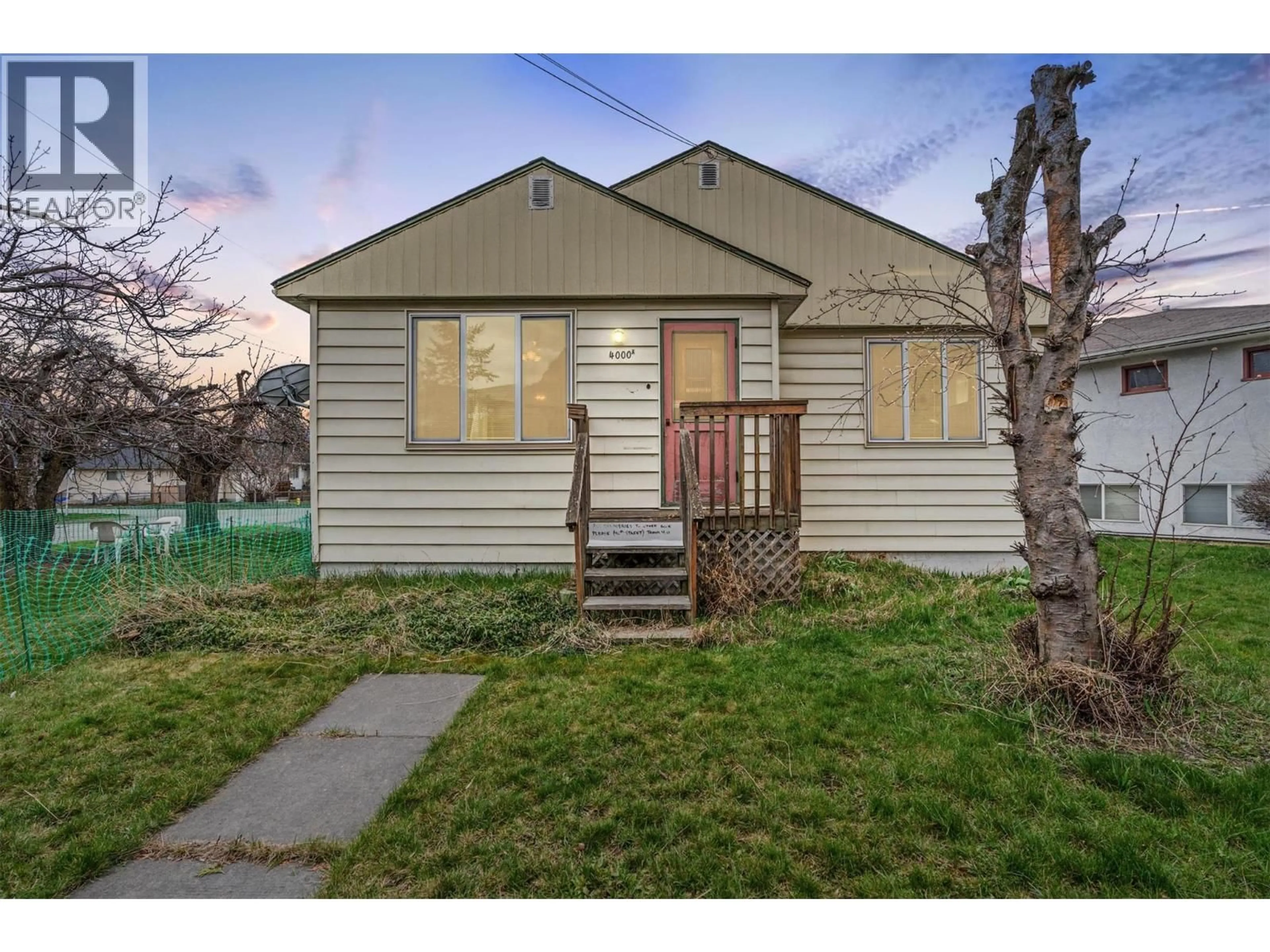 Home with vinyl exterior material, street for 4000A 30 AVENUE, Vernon British Columbia V1T2G3