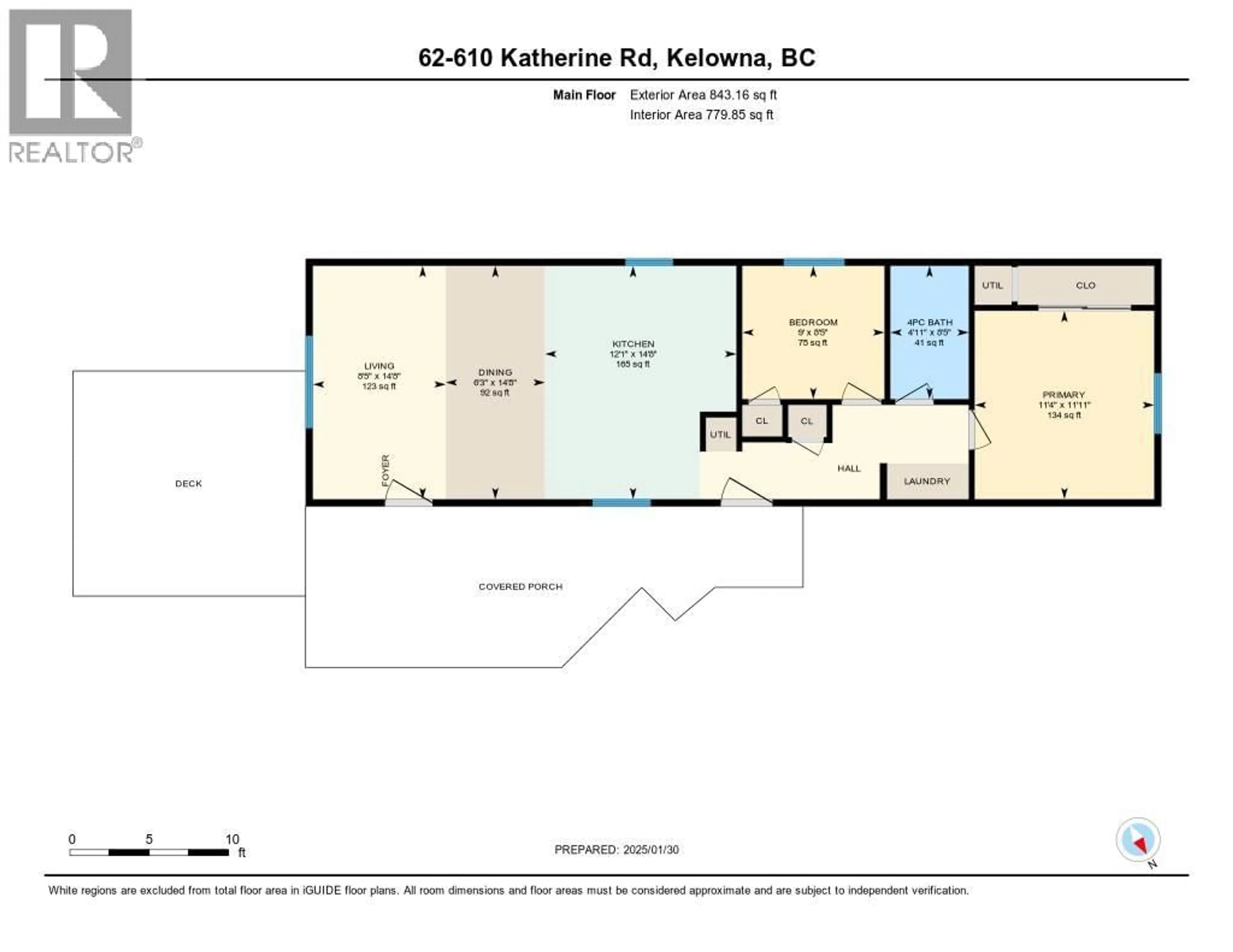 Floor plan for 62 - 610 KATHERINE ROAD, Kelowna British Columbia V1Z3G2