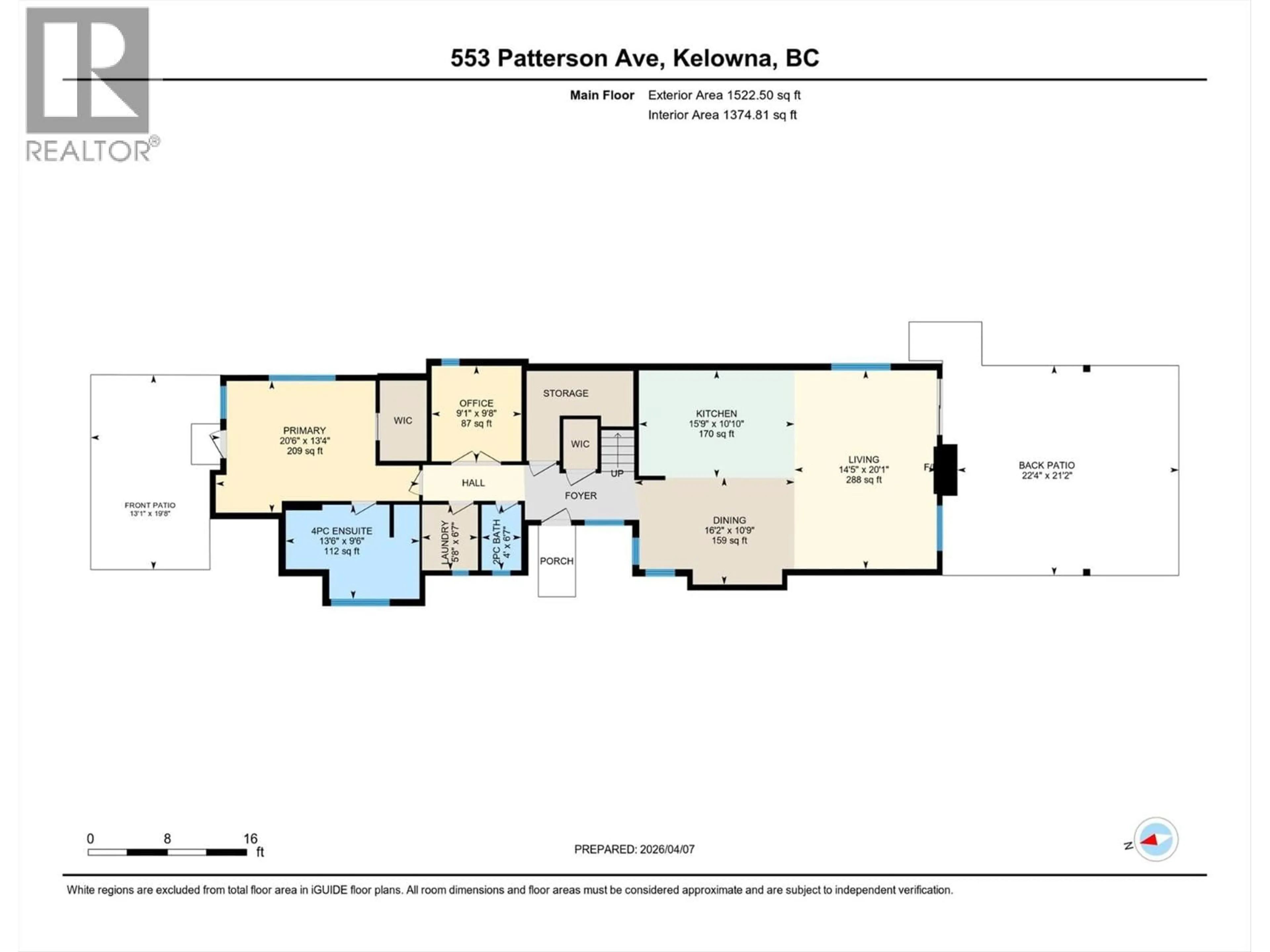 Floor plan for 553 PATTERSON AVENUE, Kelowna British Columbia V1Y5C7
