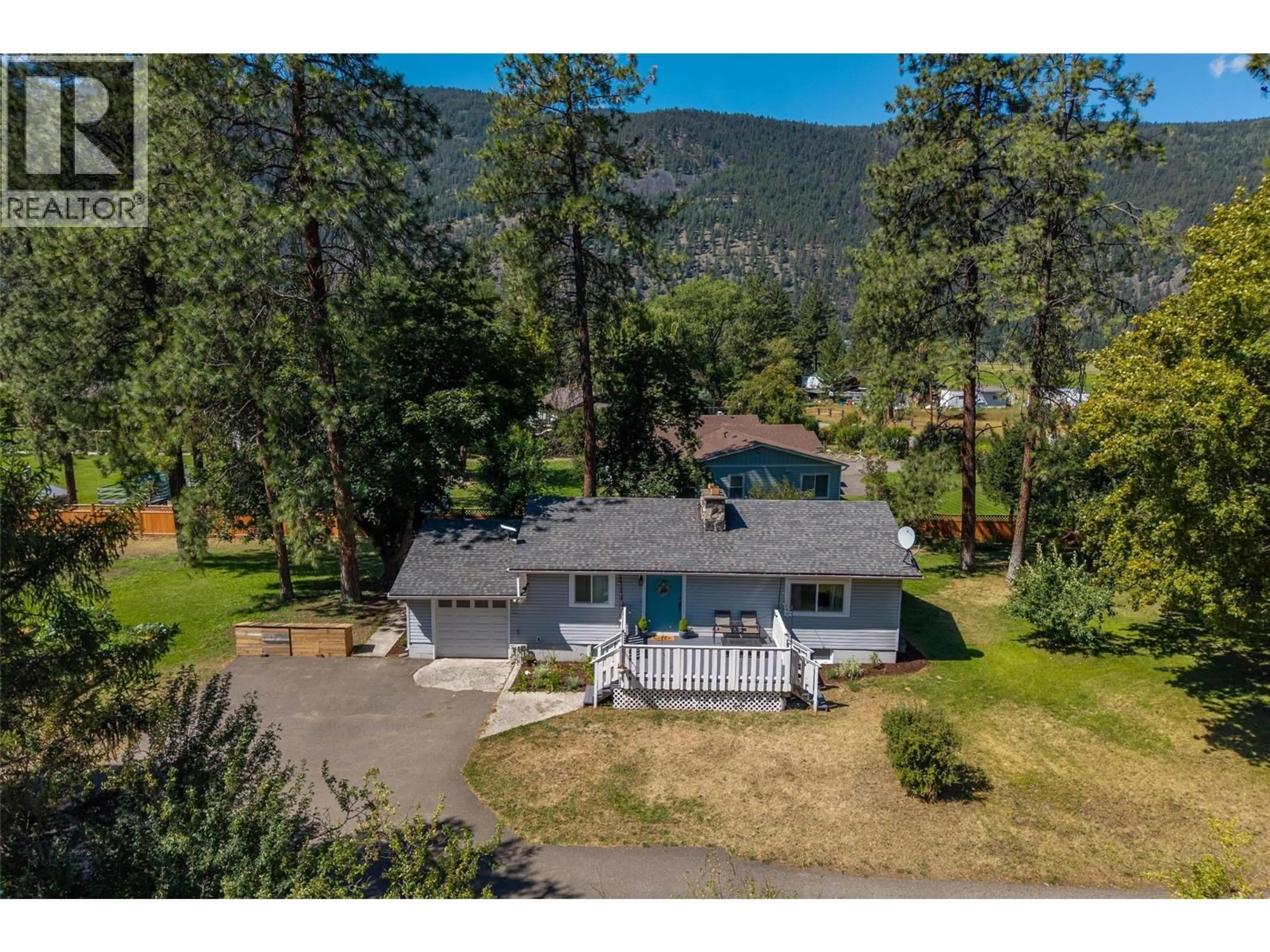 A pic from outside/outdoor area/front of a property/back of a property/a pic from drone, mountain view for 268 MCLURE FERRY ROAD, McLure British Columbia V0E1E0