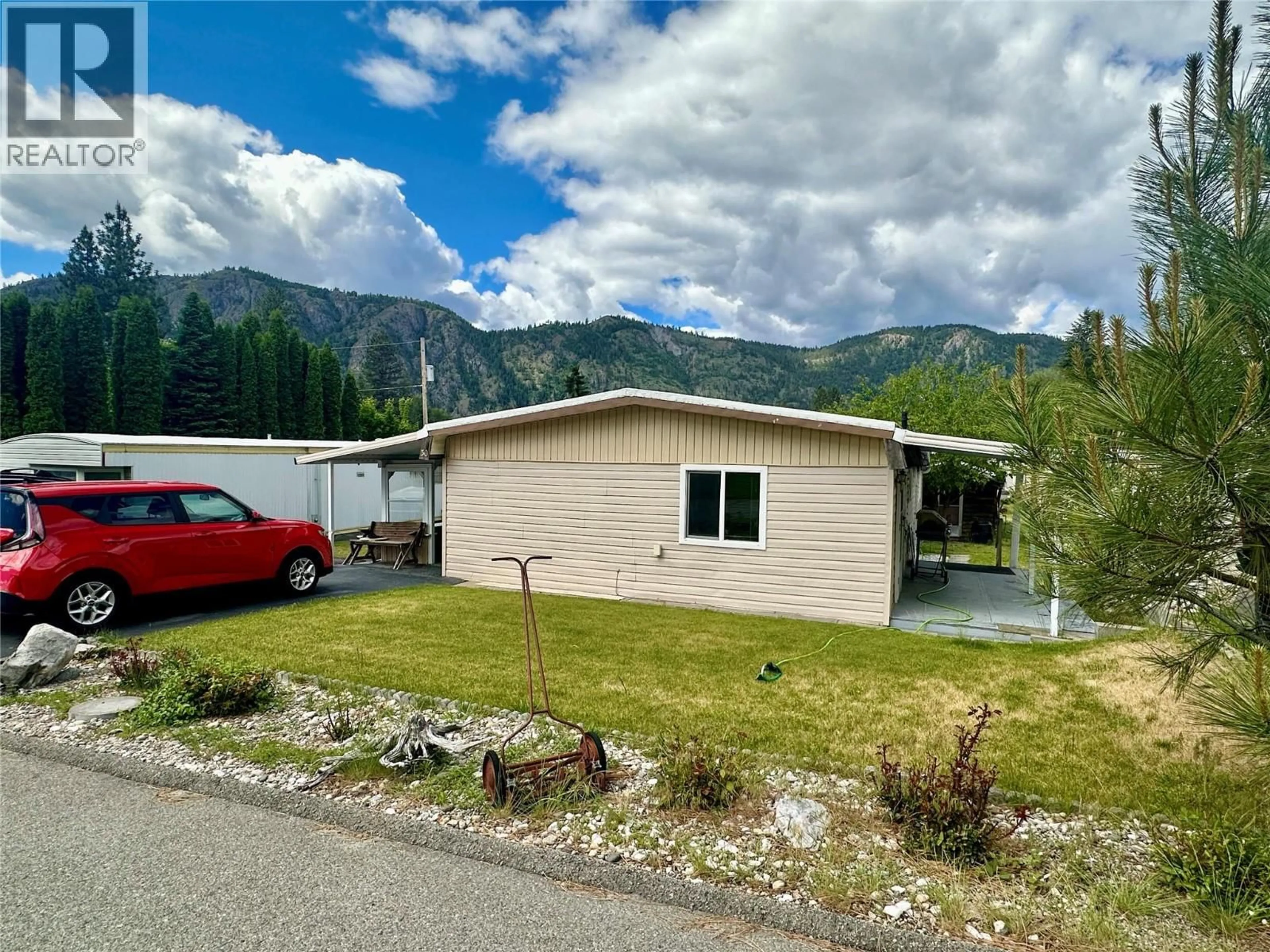 A pic from outside/outdoor area/front of a property/back of a property/a pic from drone, mountain view for D30 - 4505 MCLEAN CREEK ROAD, Kaleden British Columbia V0H1R1