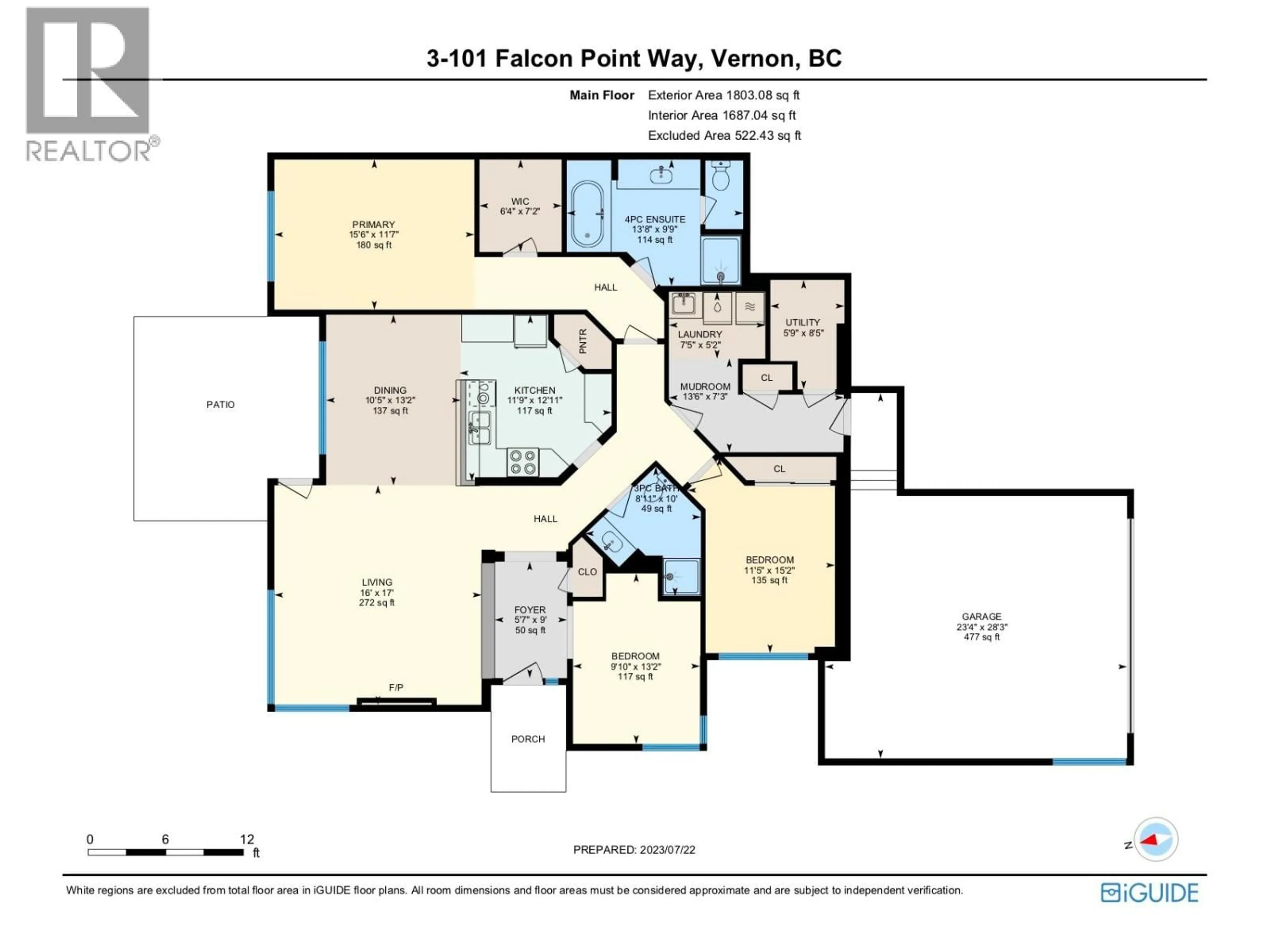 Floor plan for 3 - 101 FALCON POINT WAY, Vernon British Columbia V1H1V4
