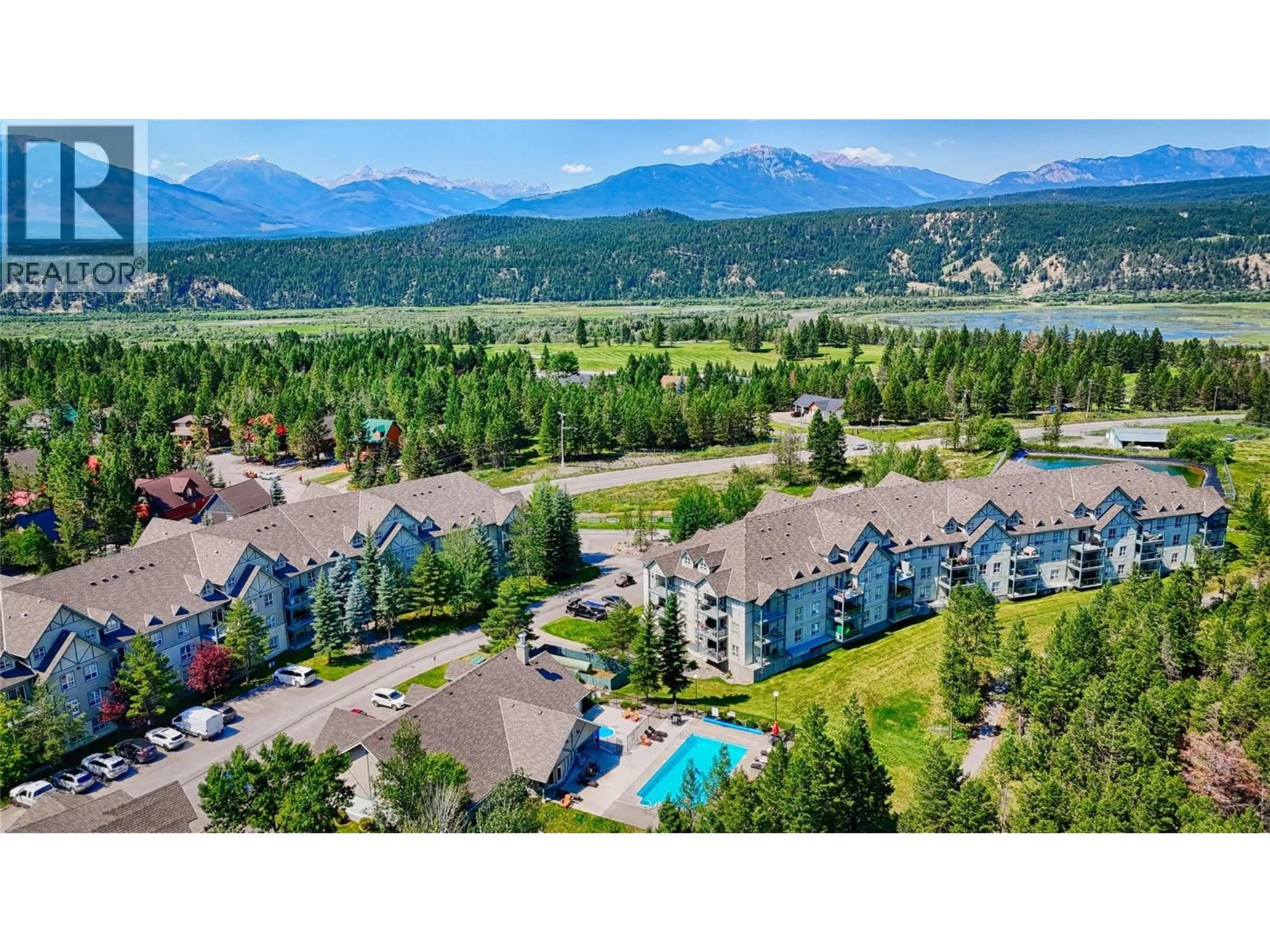 A pic from outside/outdoor area/front of a property/back of a property/a pic from drone, mountain view for 314 - 4765 FORSTERS LANDING ROAD, Radium Hot Springs British Columbia V0A1M0