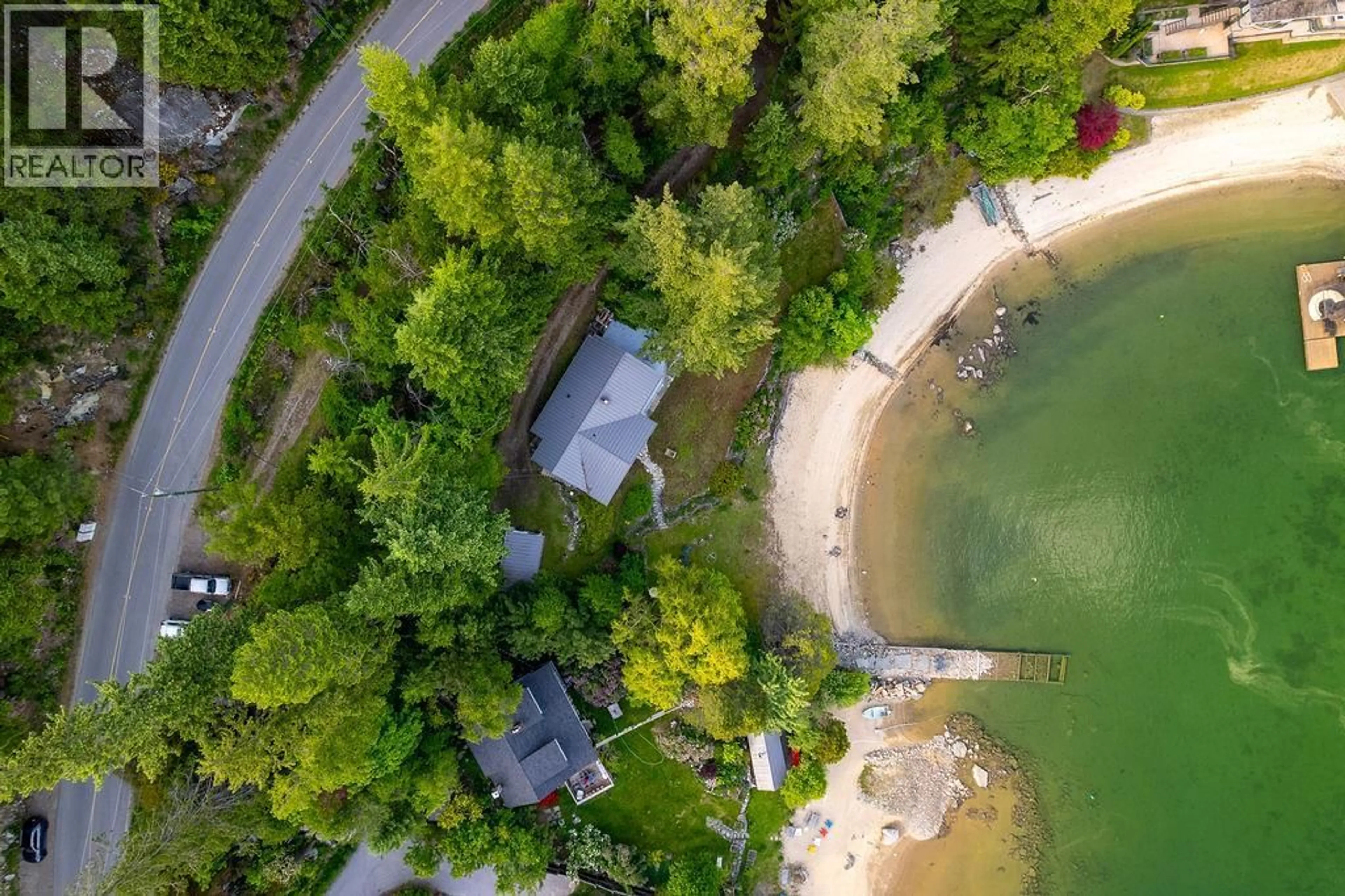 A pic from outside/outdoor area/front of a property/back of a property/a pic from drone, water/lake/river/ocean view for 164 JOHNSTONE ROAD, Nelson British Columbia V1L6H9