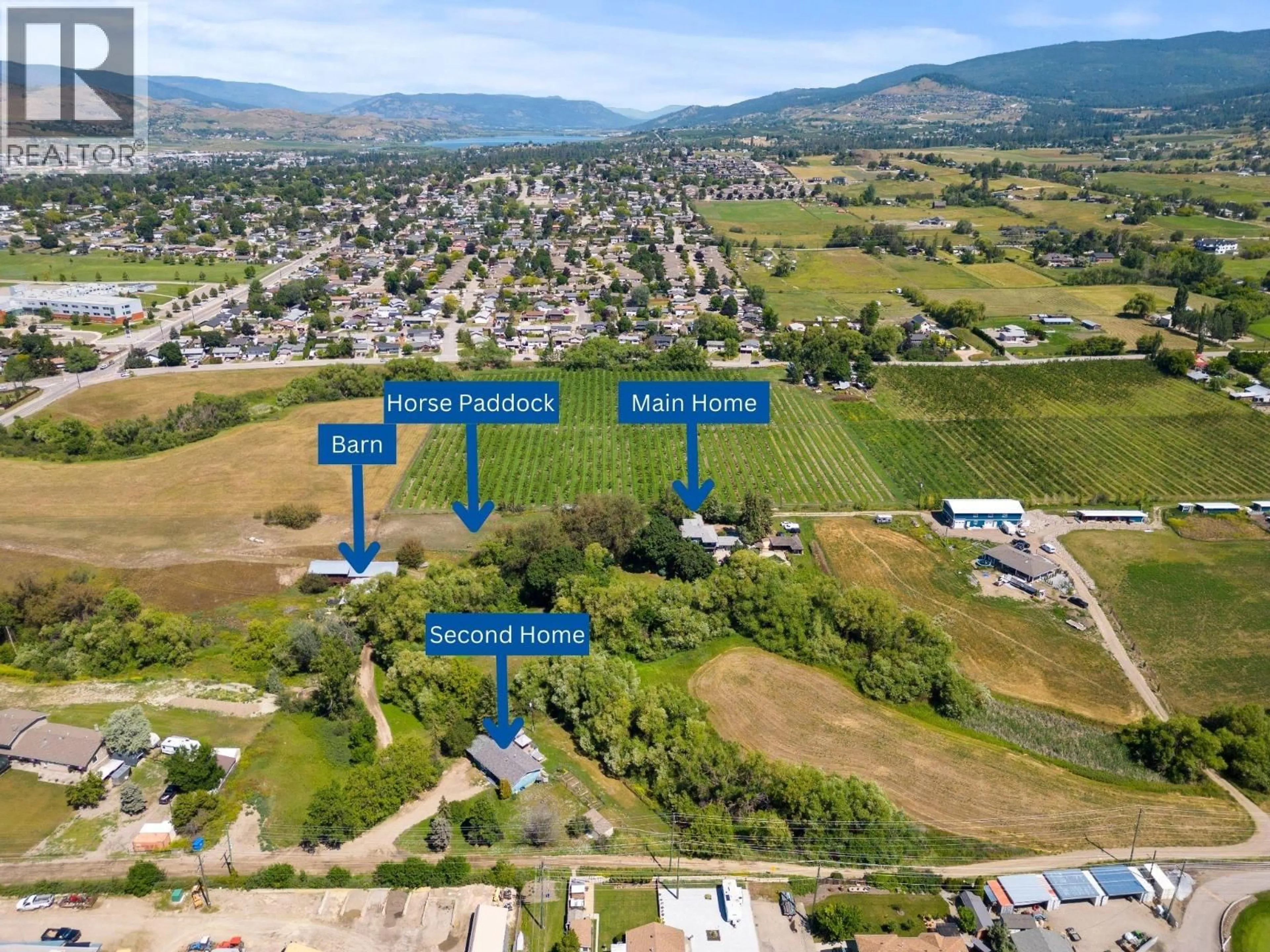 A pic from outside/outdoor area/front of a property/back of a property/a pic from drone, mountain view for 1451 MOUNTVIEW ROAD, Vernon British Columbia V1B3A5