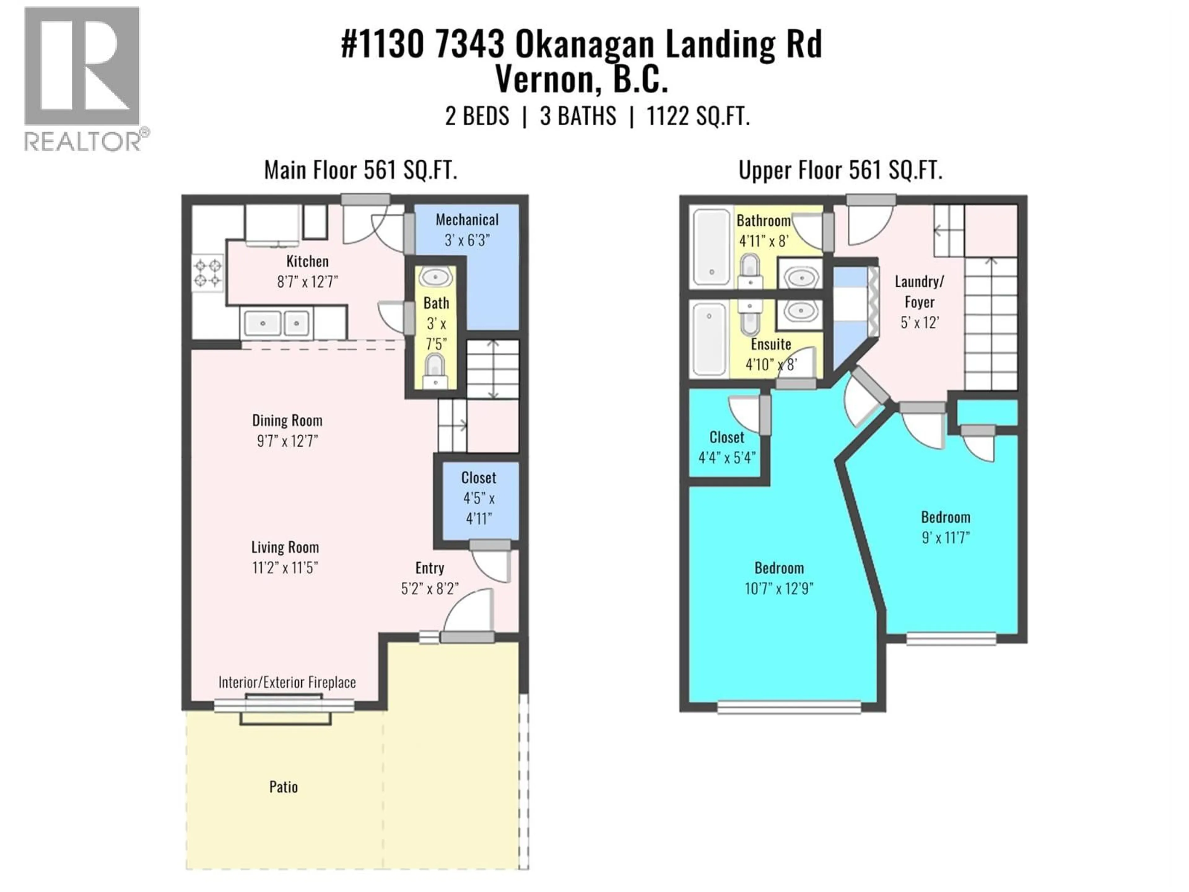 Floor plan for 1130 - 7343 OKANAGAN LANDING ROAD, Vernon British Columbia V1H2J6