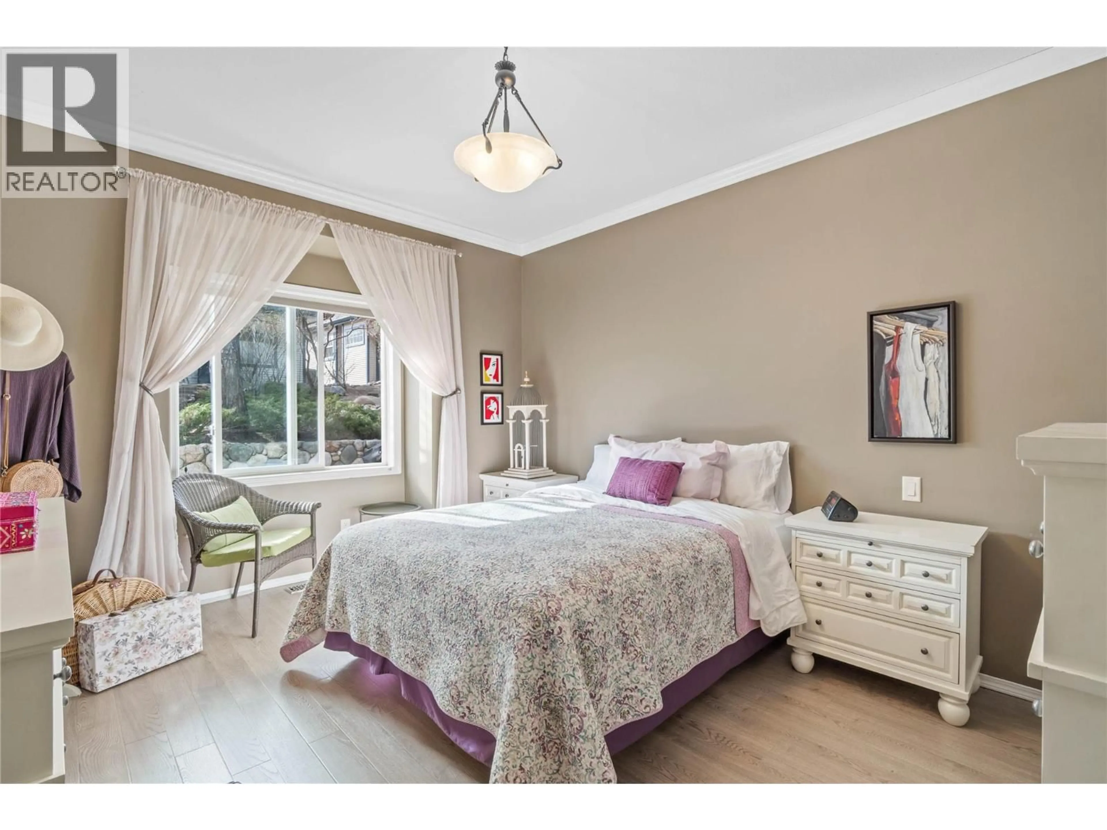 Bedroom with bed, wood/laminate floor for 247 SAGEWOOD COURT, Kamloops British Columbia V2H1R2