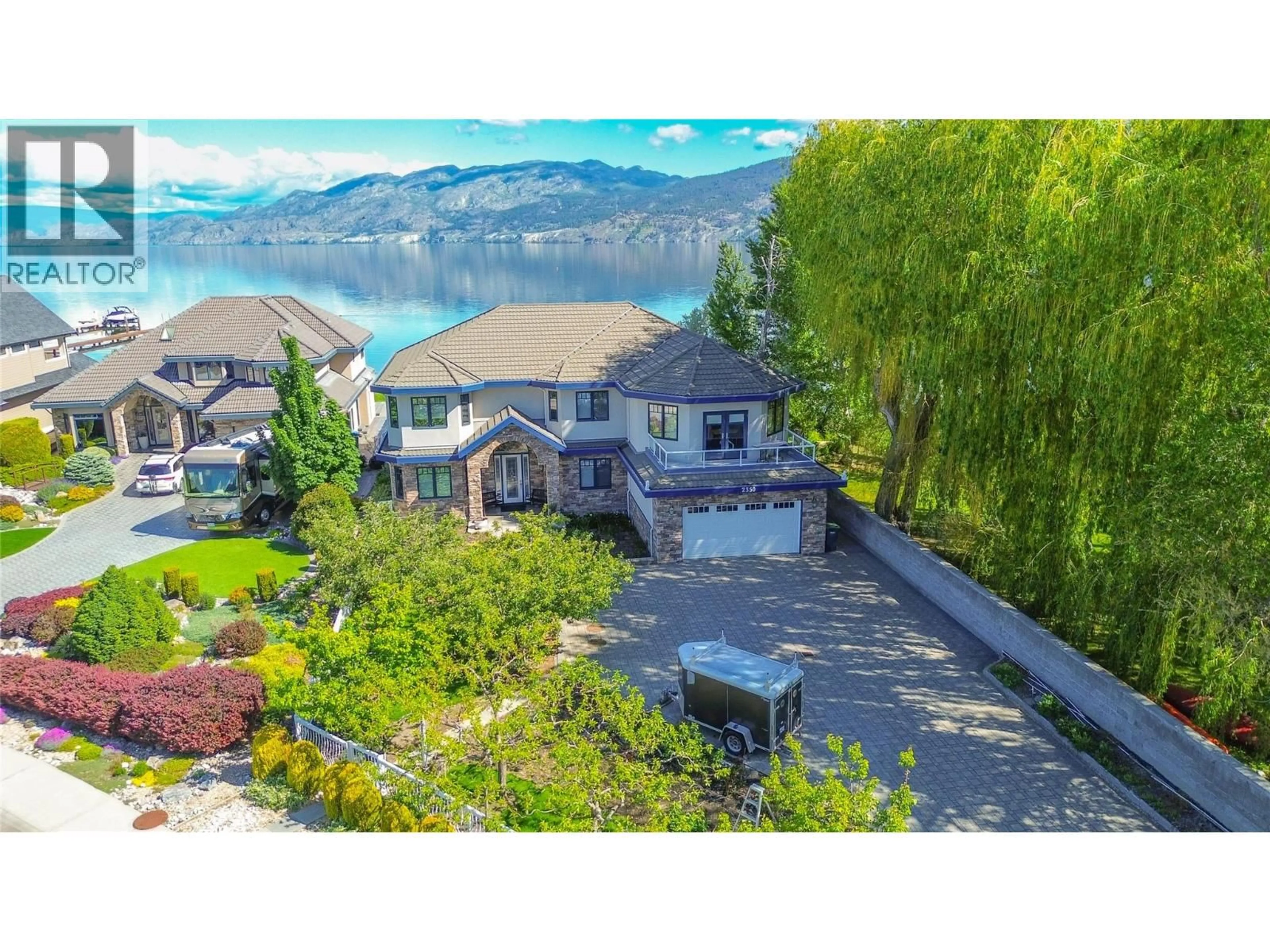 A pic from outside/outdoor area/front of a property/back of a property/a pic from drone, water/lake/river/ocean view for 2350 LANDRY CRESCENT, Summerland British Columbia V0H1Z9
