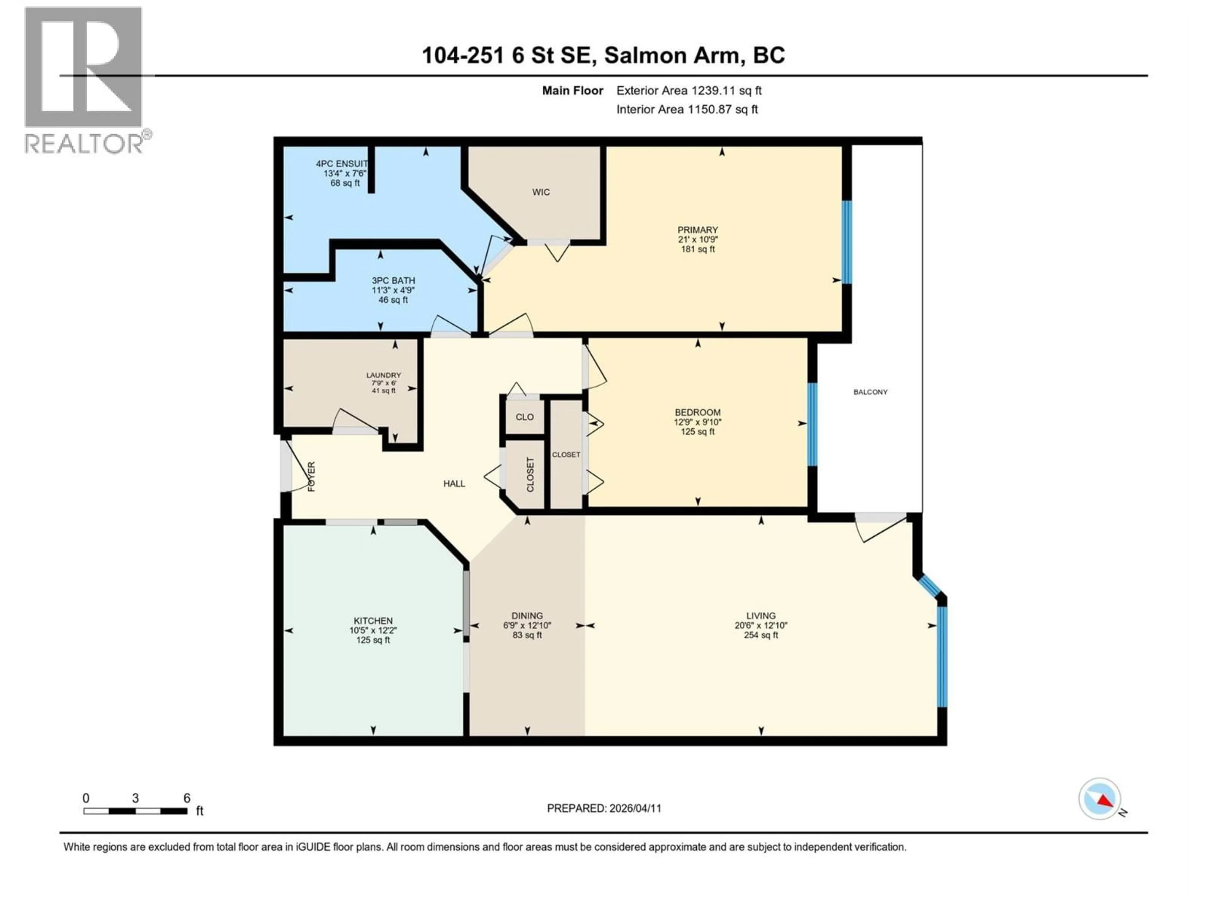 Floor plan for 104 - 251 6 STREET SOUTHEAST, Salmon Arm British Columbia V1E1J9