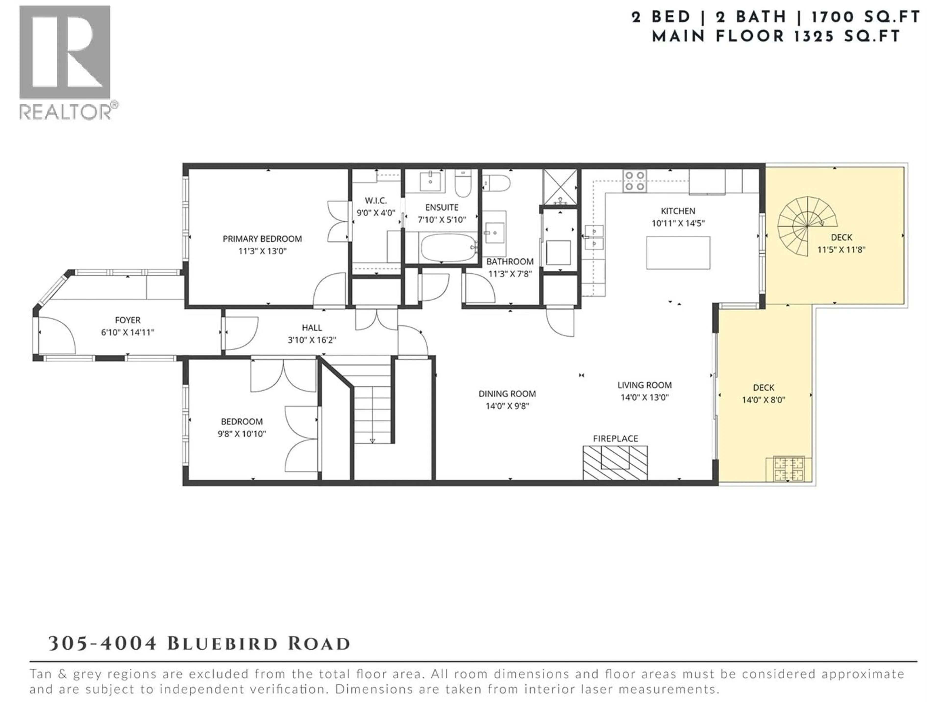 Floor plan for 305 - 4004 BLUEBIRD ROAD, Kelowna British Columbia V1W1X6
