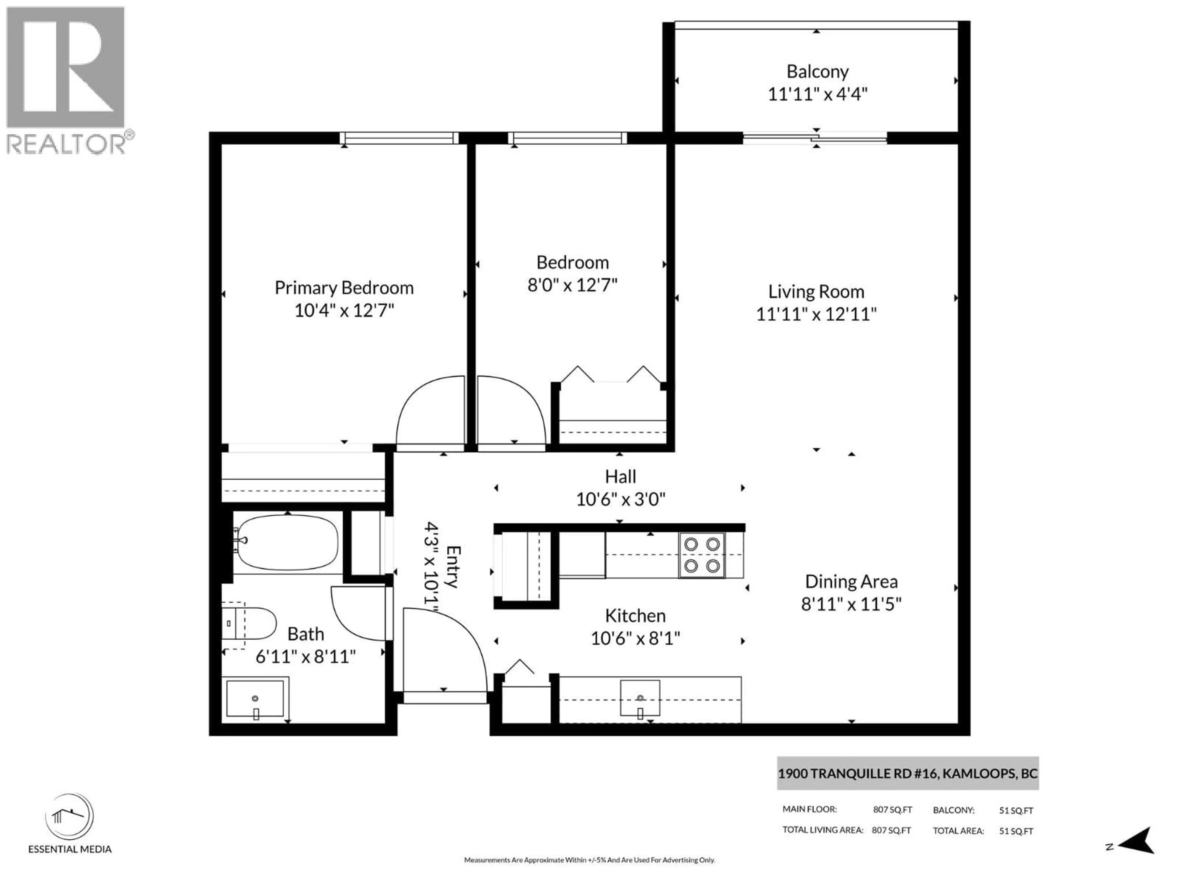 Floor plan for 16 - 1900 TRANQUILLE ROAD, Kamloops British Columbia V2B7V1