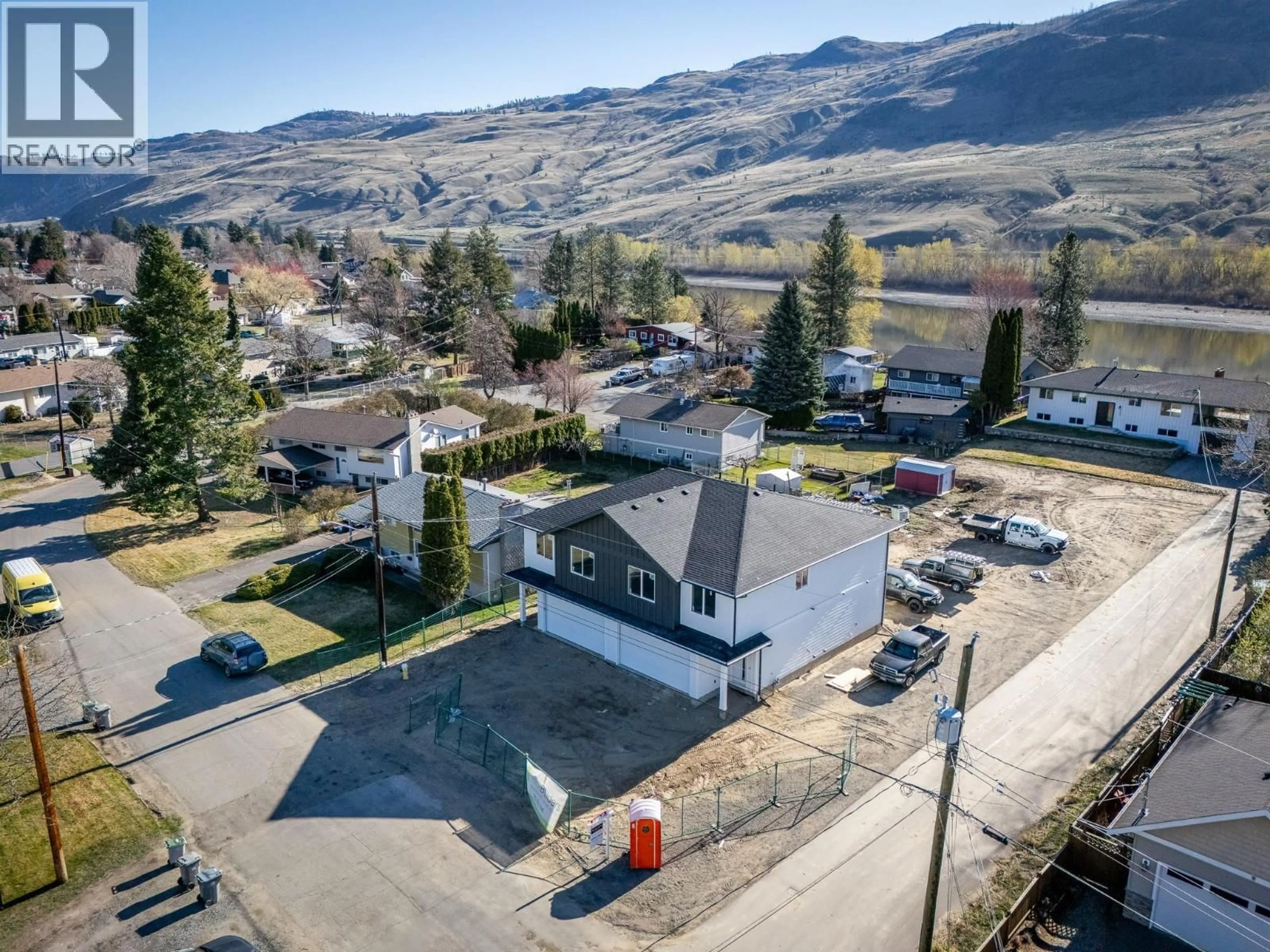 A pic from outside/outdoor area/front of a property/back of a property/a pic from drone, mountain view for 3279 B SCHUBERT ROAD, Kamloops British Columbia V2B6Y4