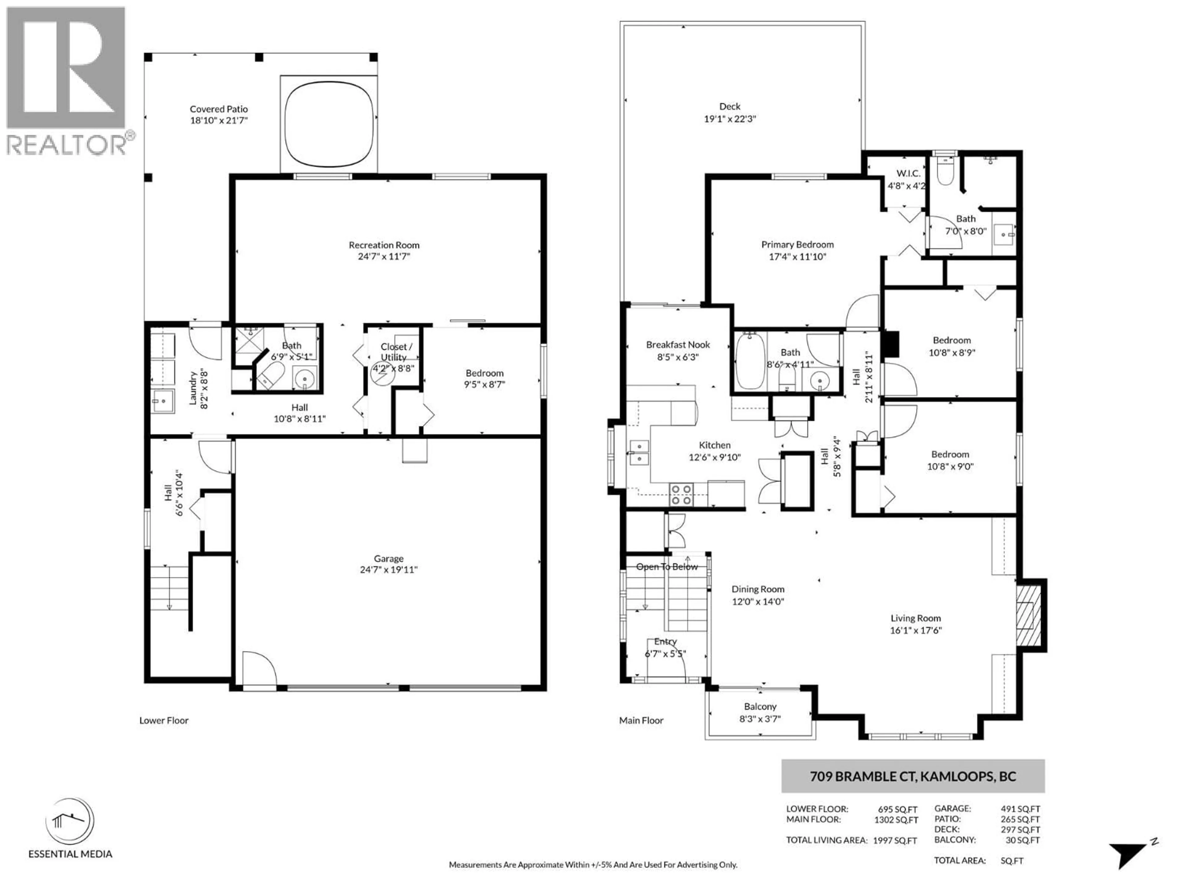 Floor plan for 709 BRAMBLE COURT, Kamloops British Columbia V1S1Z5