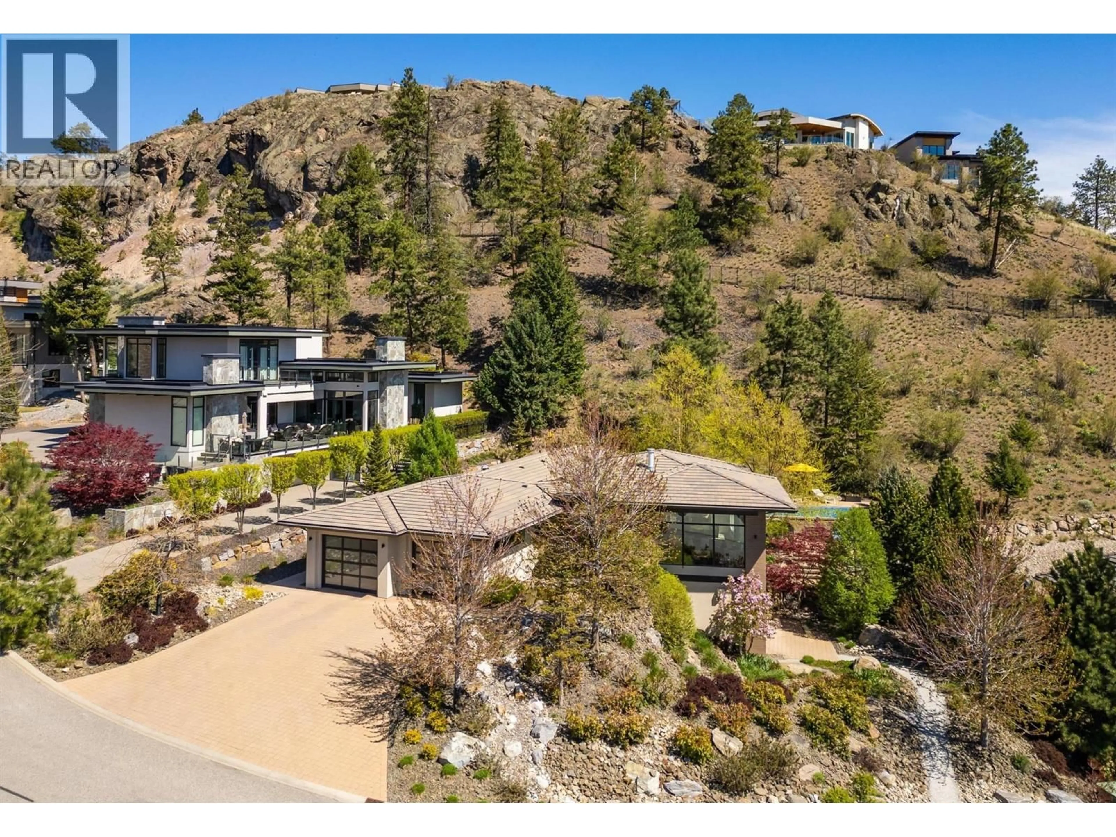 A pic from outside/outdoor area/front of a property/back of a property/a pic from drone, mountain view for 741 PINEHAVEN COURT, Kelowna British Columbia V1V2Y3