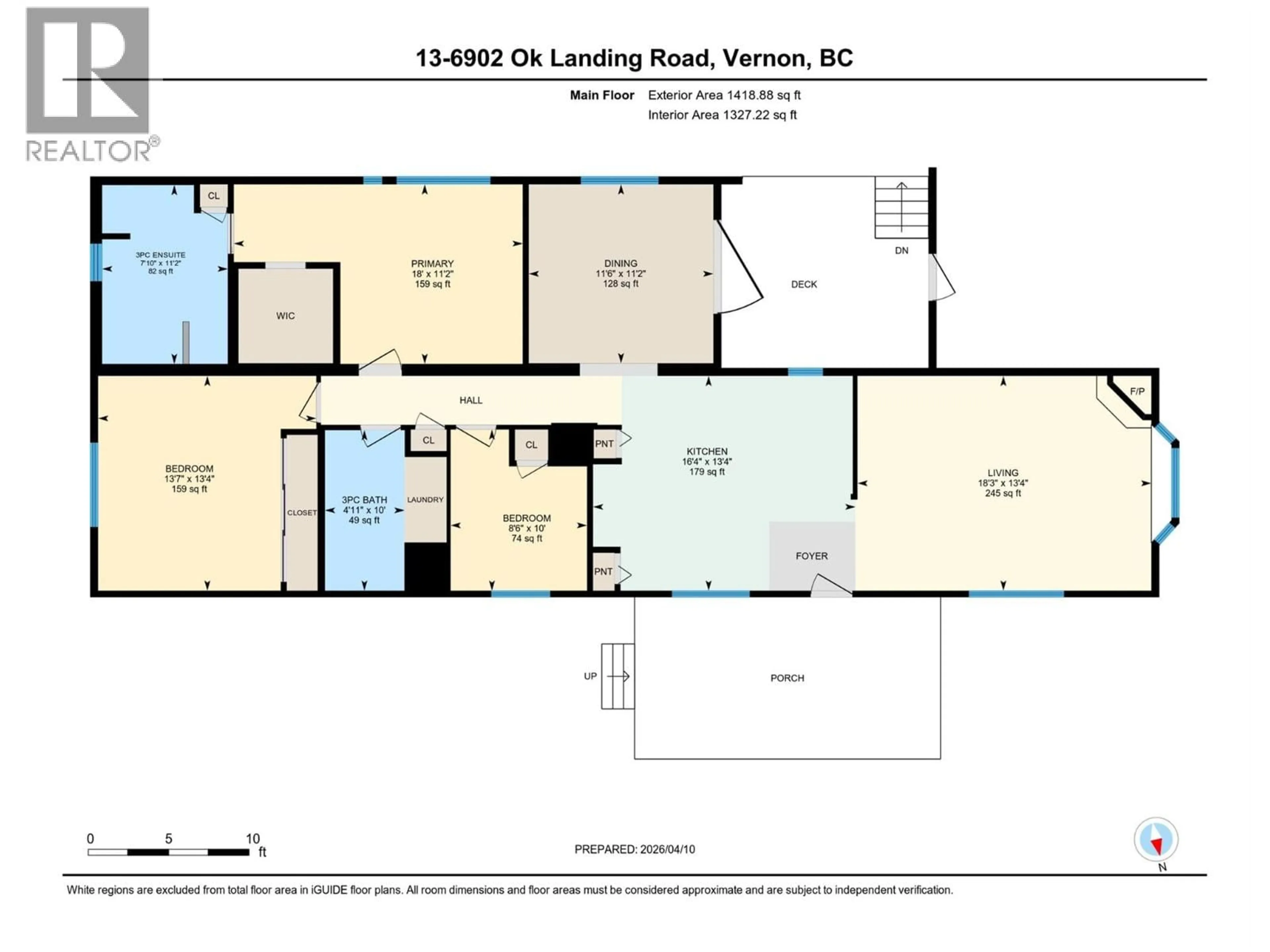 Floor plan for 13 - 6902 OKANAGAN LANDING ROAD, Vernon British Columbia V1H1X4