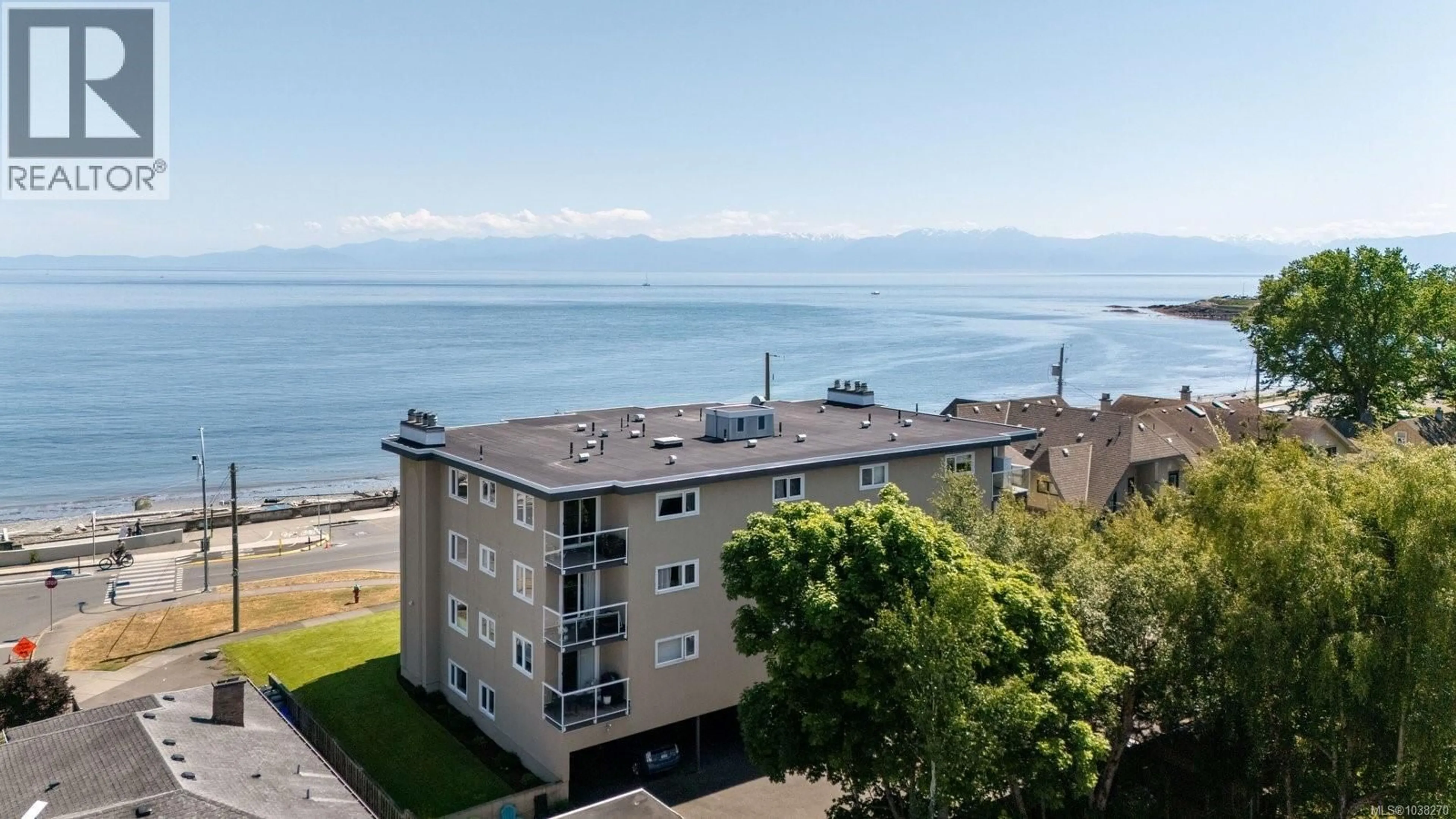 A pic from outside/outdoor area/front of a property/back of a property/a pic from drone, water/lake/river/ocean view for 202 - 1540 DALLAS ROAD, Victoria British Columbia V8S1A3