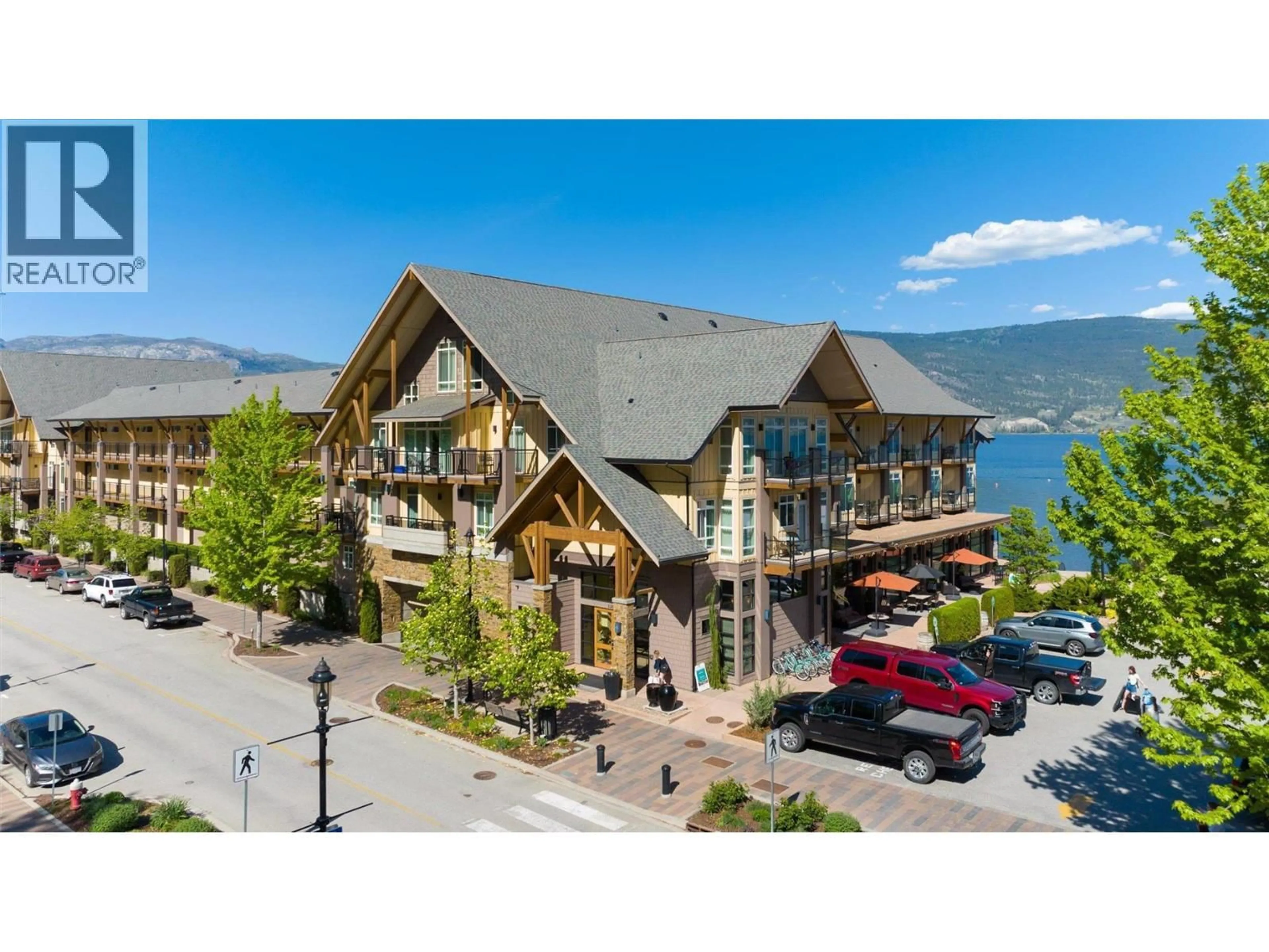A pic from outside/outdoor area/front of a property/back of a property/a pic from drone, mountain view for 369 - 13011 LAKESHORE DRIVE SOUTH, Summerland British Columbia V0H1Z1