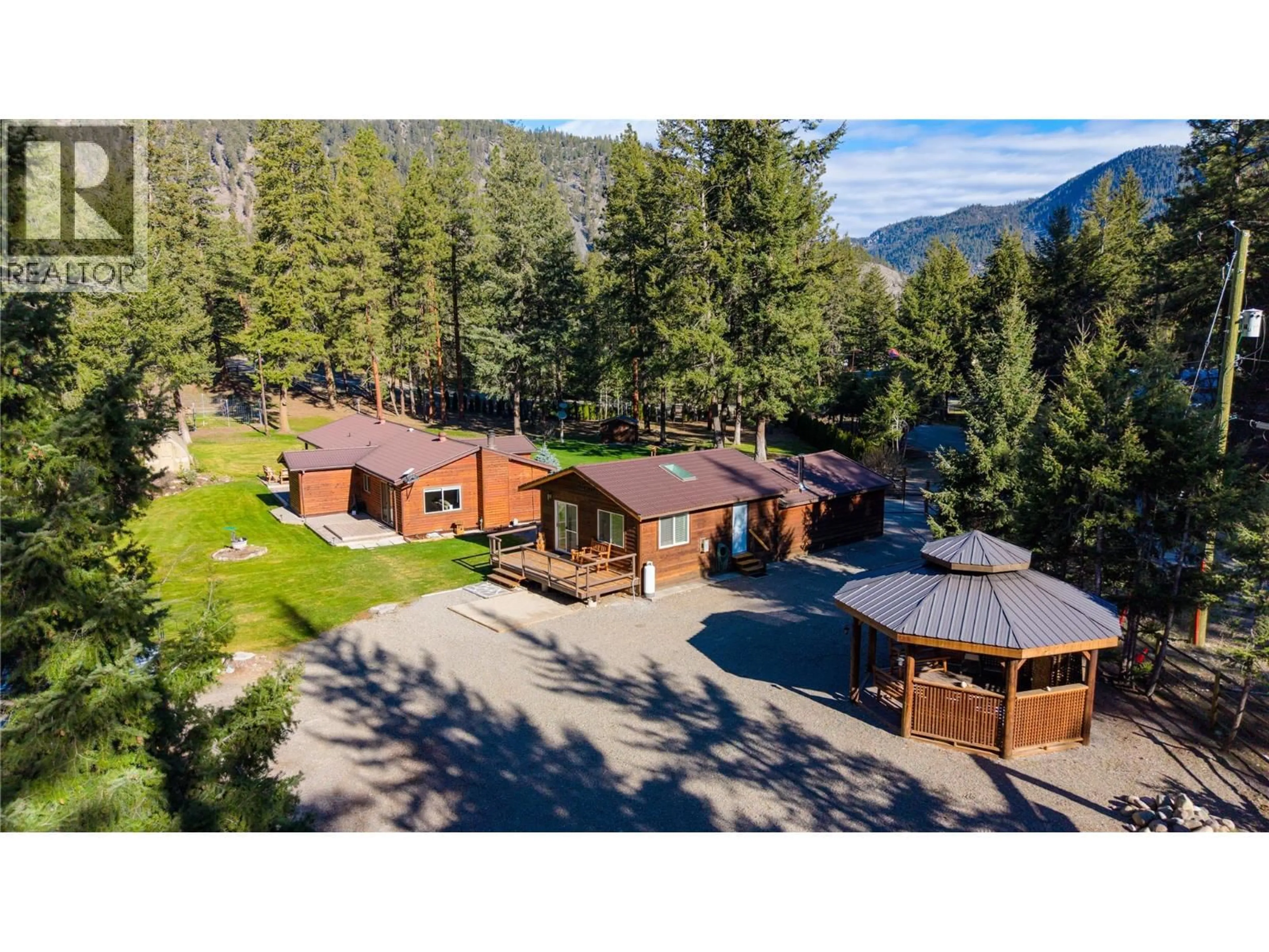 A pic from outside/outdoor area/front of a property/back of a property/a pic from drone, mountain view for 2261 ARCAT ROAD, Princeton British Columbia V0X1W0