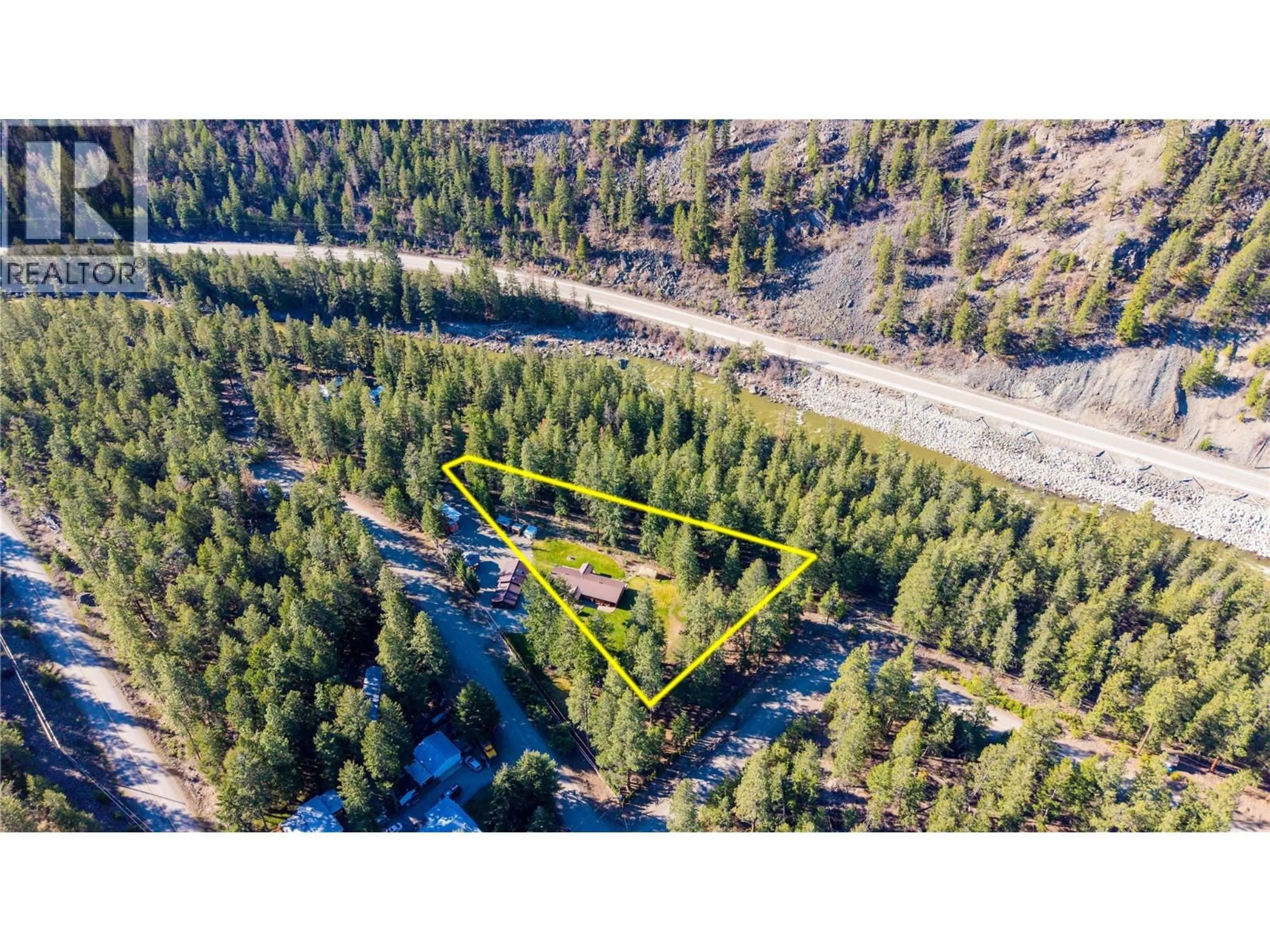 A pic from outside/outdoor area/front of a property/back of a property/a pic from drone, forest/trees view for 2261 ARCAT ROAD, Princeton British Columbia V0X1W0