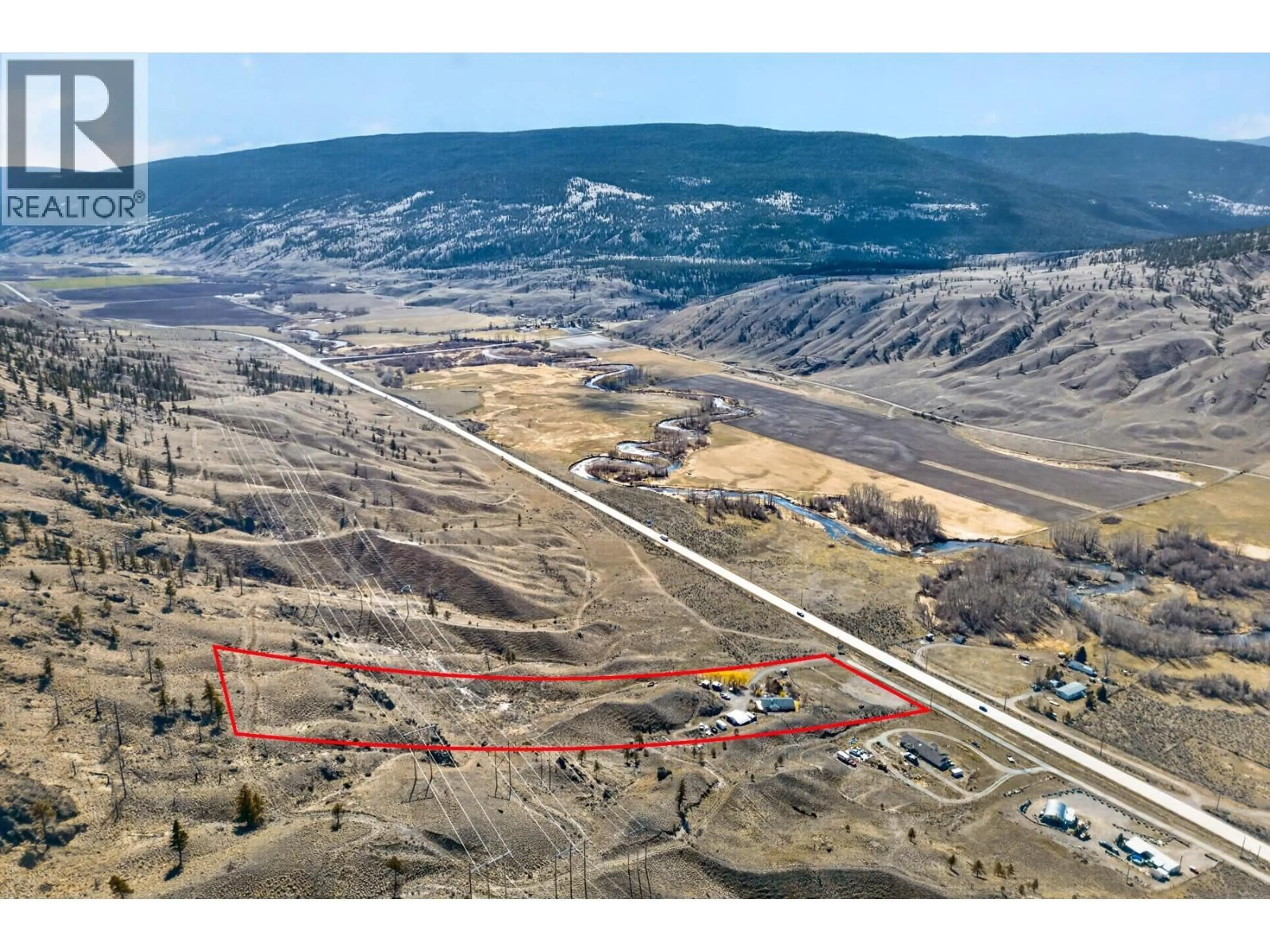A pic from outside/outdoor area/front of a property/back of a property/a pic from drone, mountain view for 3876 HILLS FRONTAGE ROAD, Cache Creek British Columbia V0K1H1