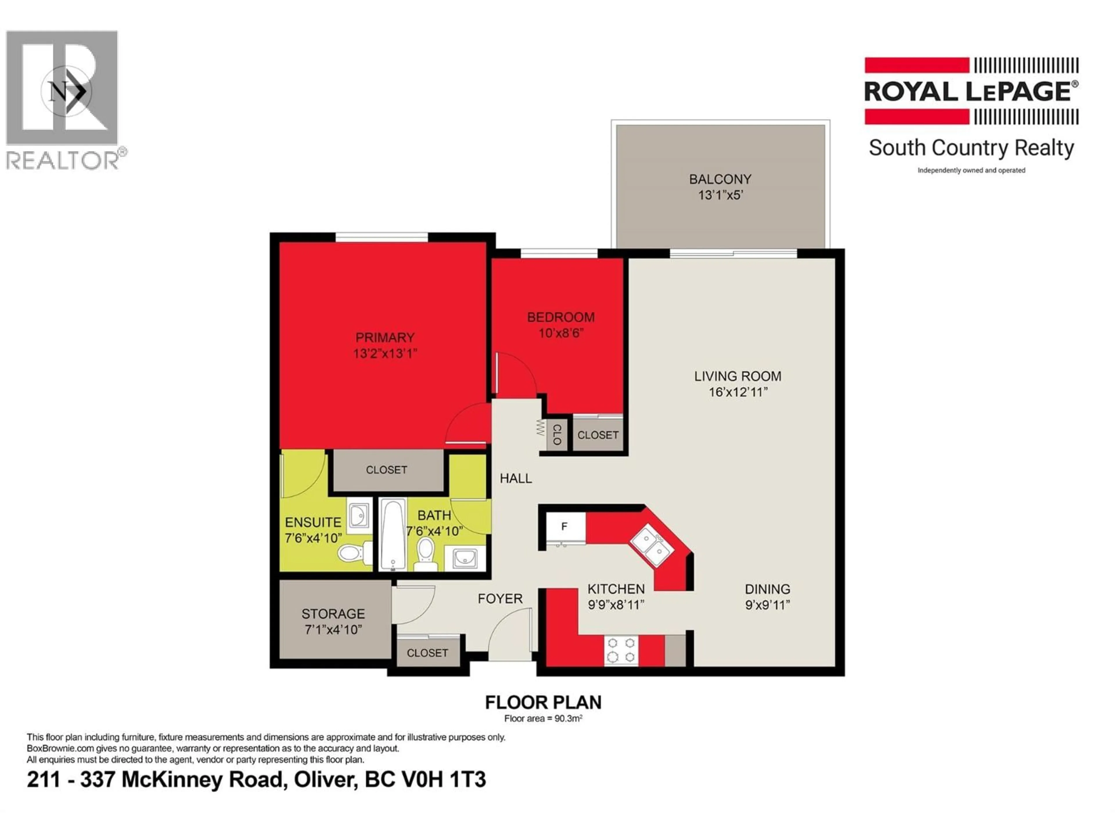 Floor plan for 211 - 337 MCKINNEY ROAD, Oliver British Columbia V0H1T3