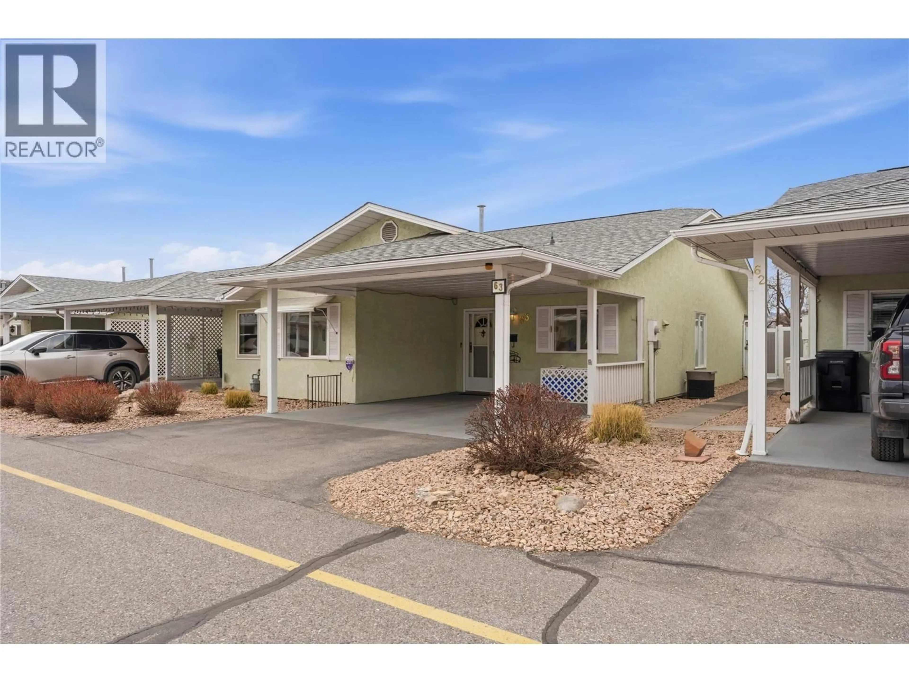 Home with vinyl exterior material, street for 63 - 3900 27 AVENUE, Vernon British Columbia V1T9E6