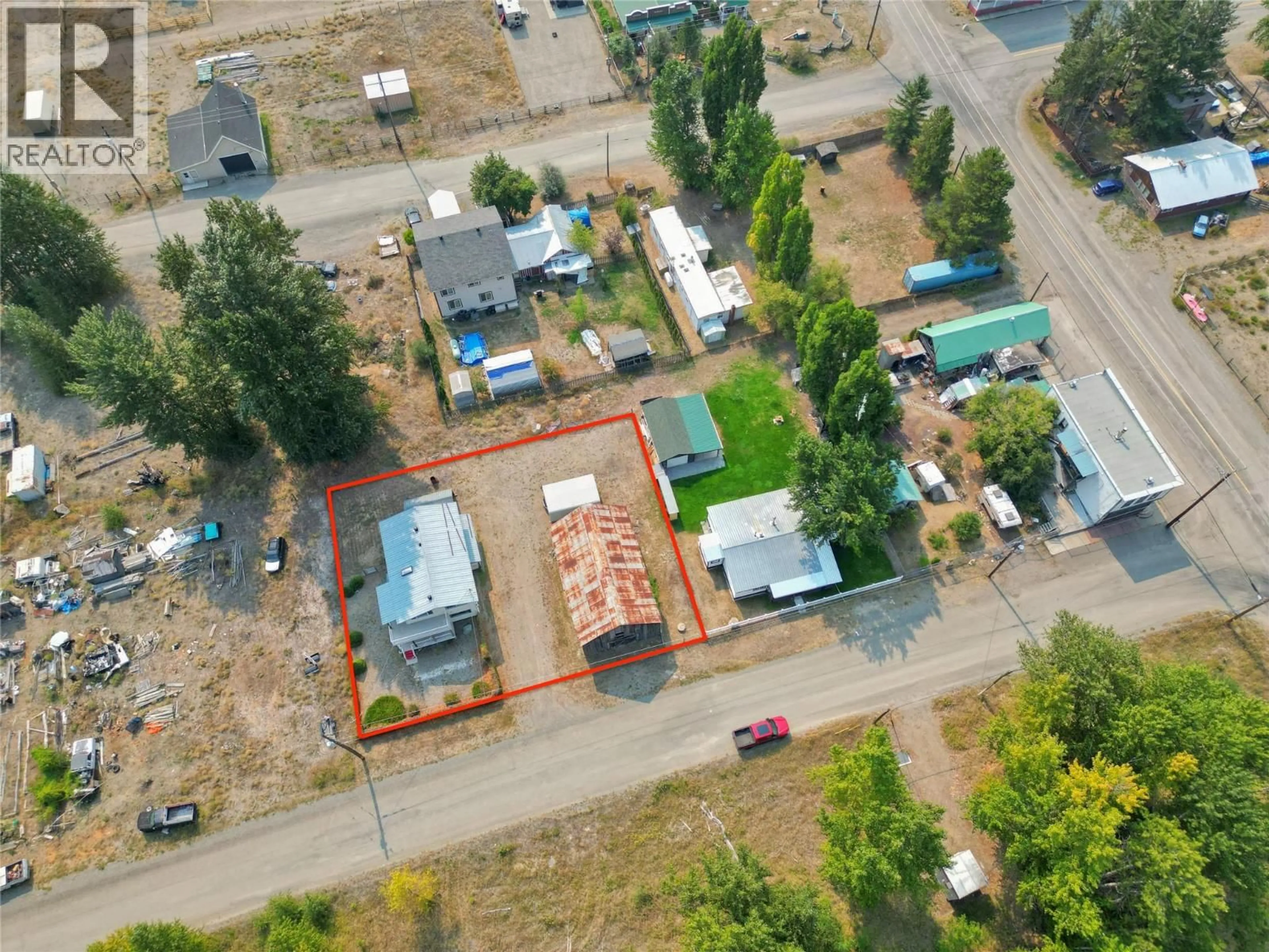 A pic from outside/outdoor area/front of a property/back of a property/a pic from drone, street for 1827 FRONT STREET, Coalmont-Tulameen British Columbia V0X1W0