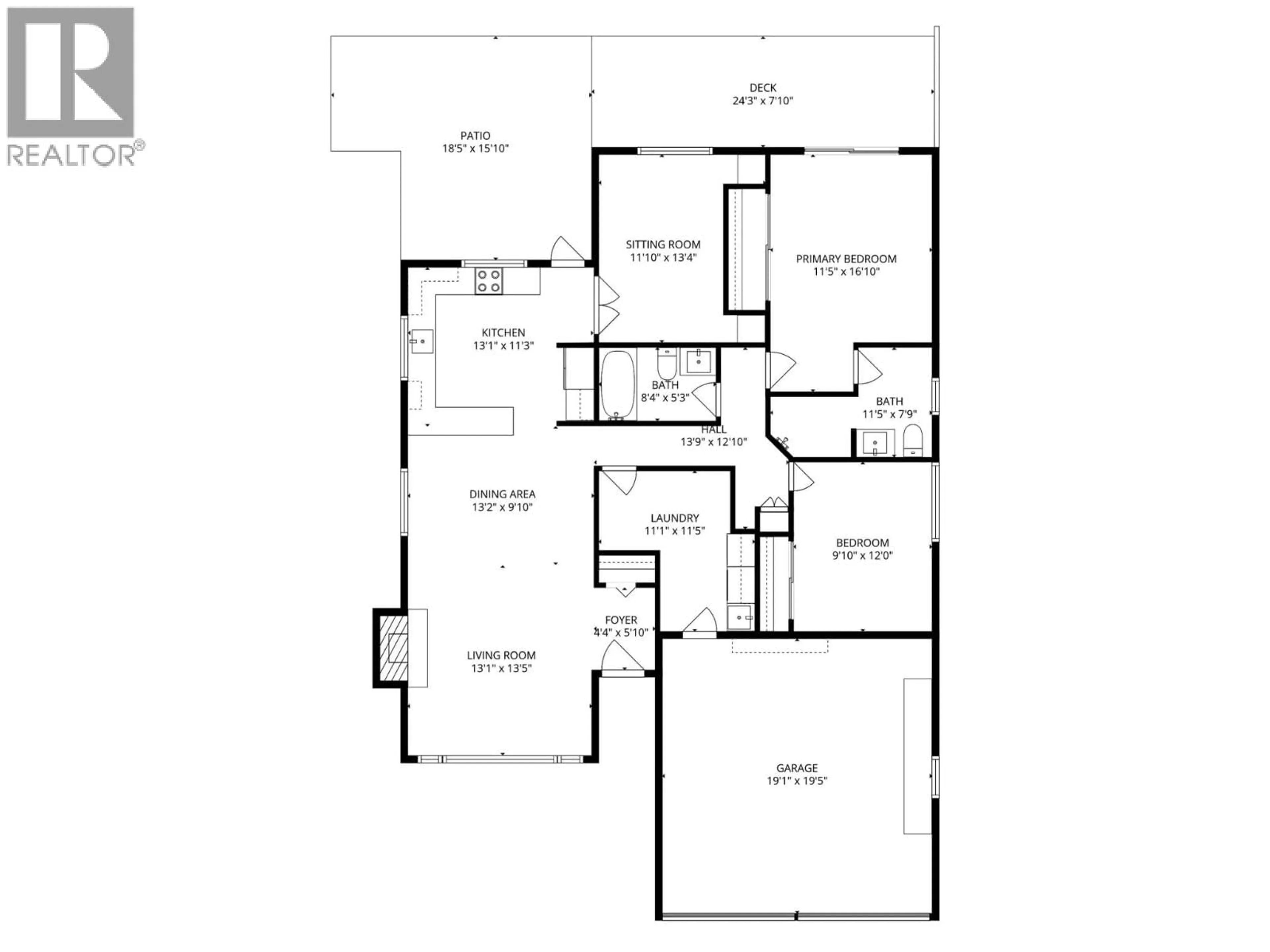 Floor plan for 19 - 6400 SPENCER ROAD, Kelowna British Columbia V1X7T6